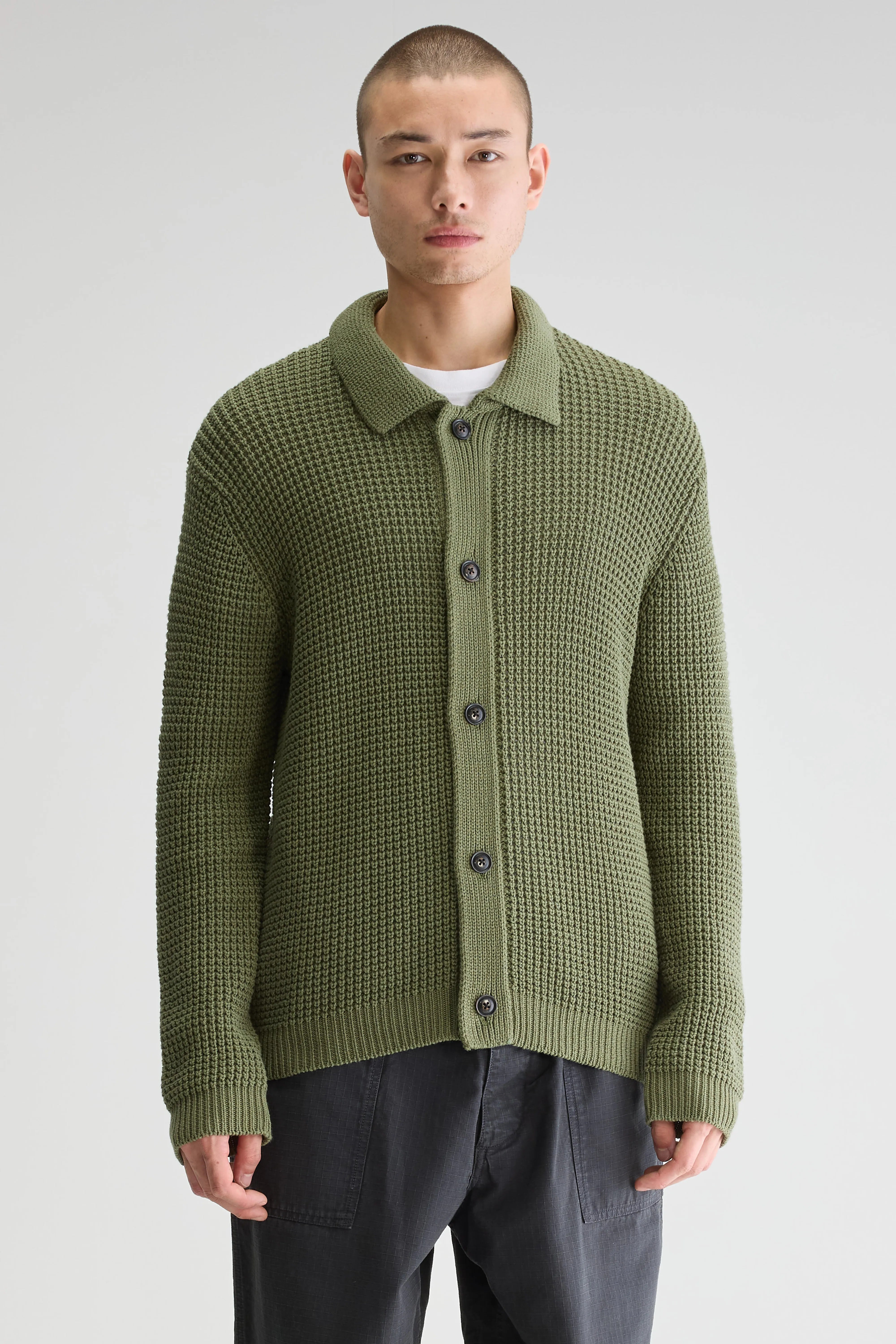 Graip Relaxed Cardigan - Kaki For Men | Bellerose