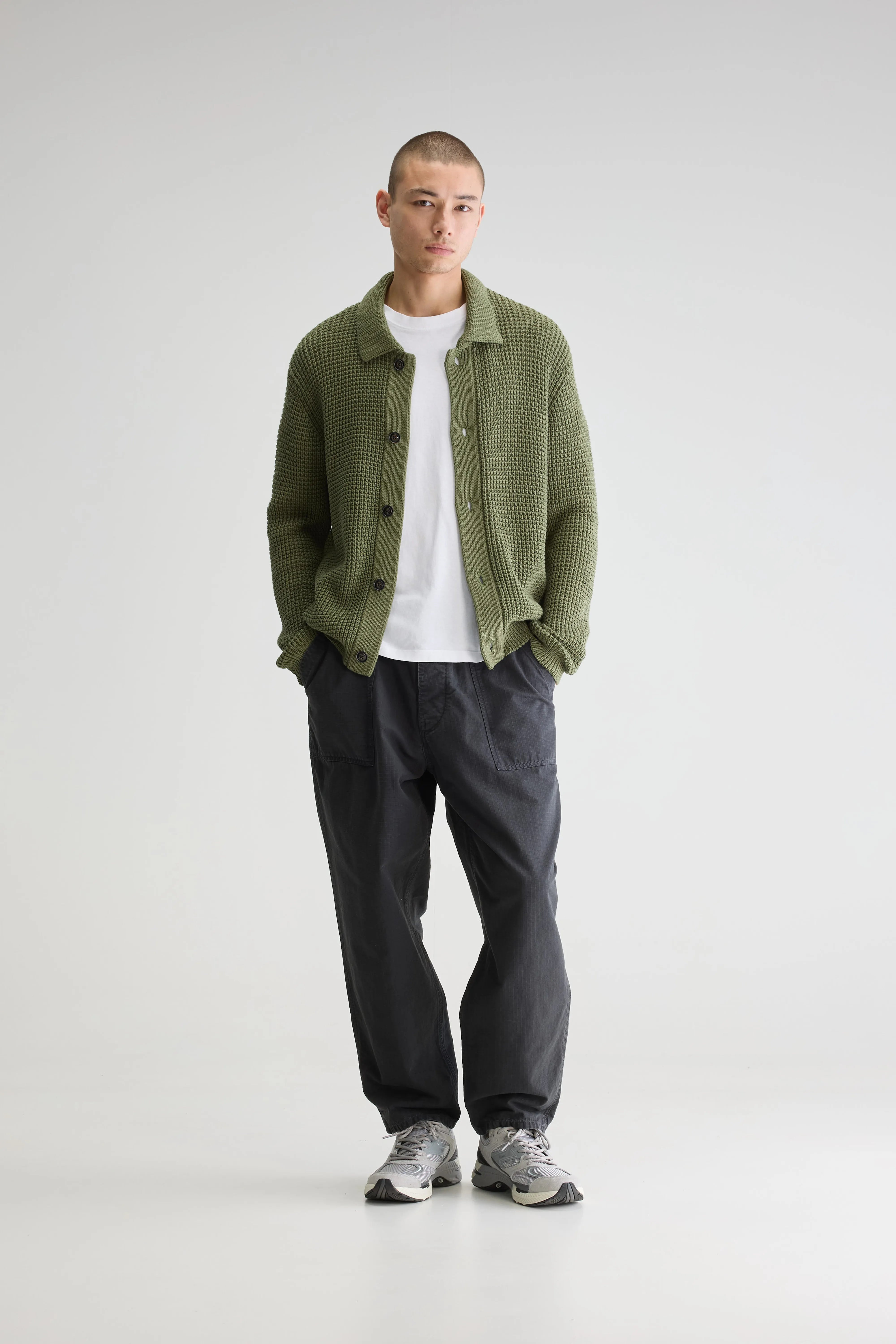 Graip Relaxed Cardigan - Kaki For Men | Bellerose