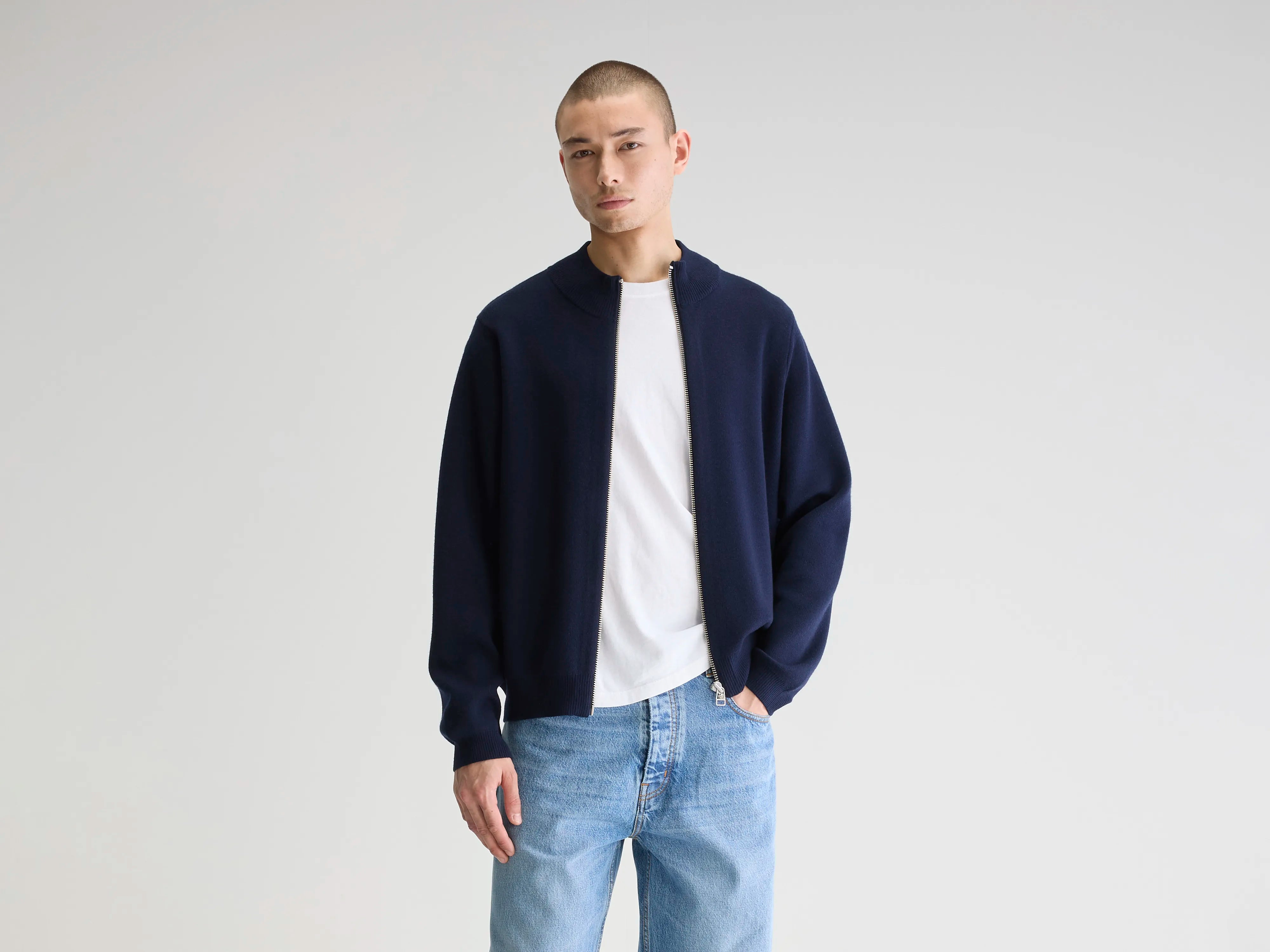 Dillat cardigan met rits (251 / M / NAVY)