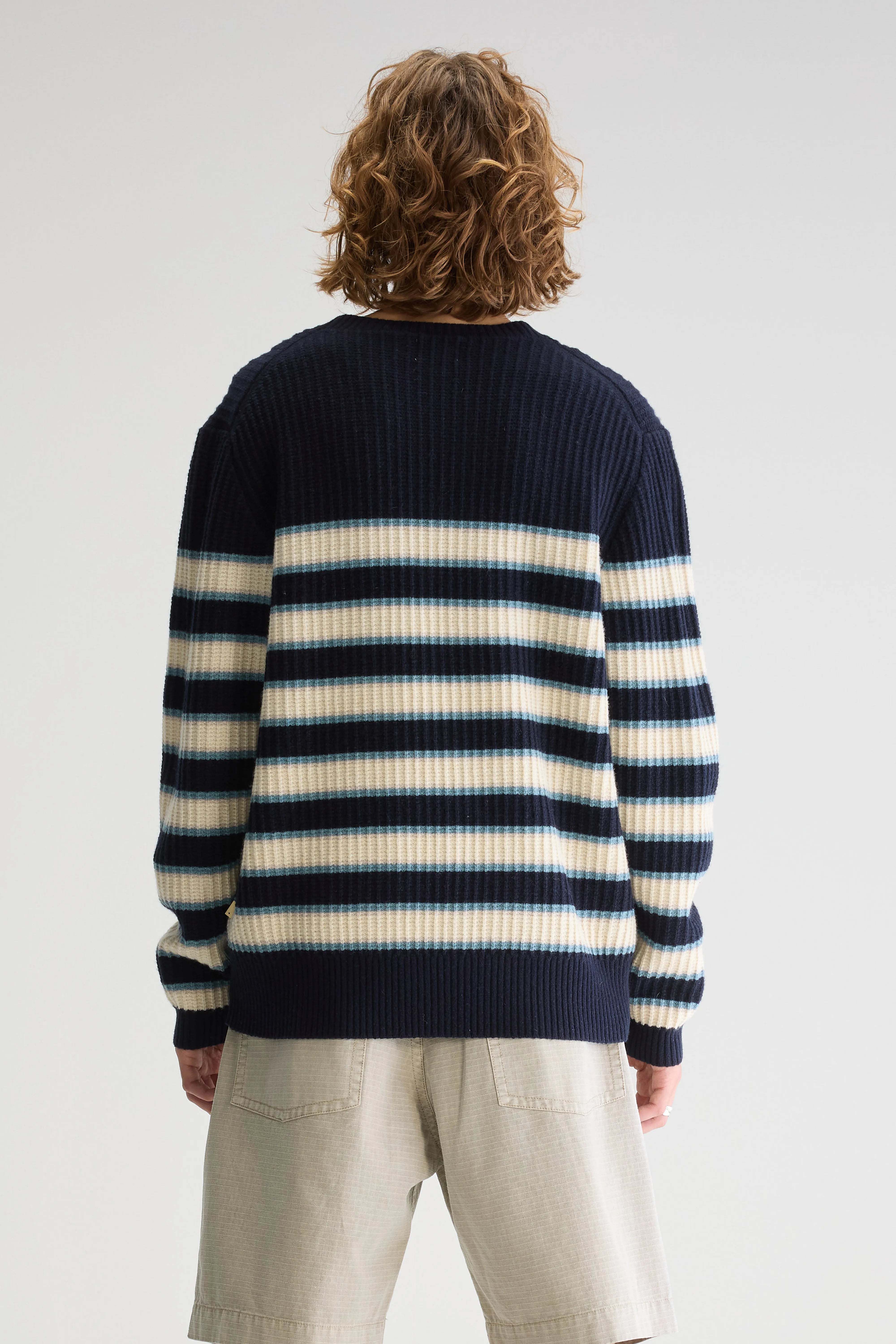 Geivy Crewneck Sweater - Blue eyes / Milky way / Navy For Men | Bellerose