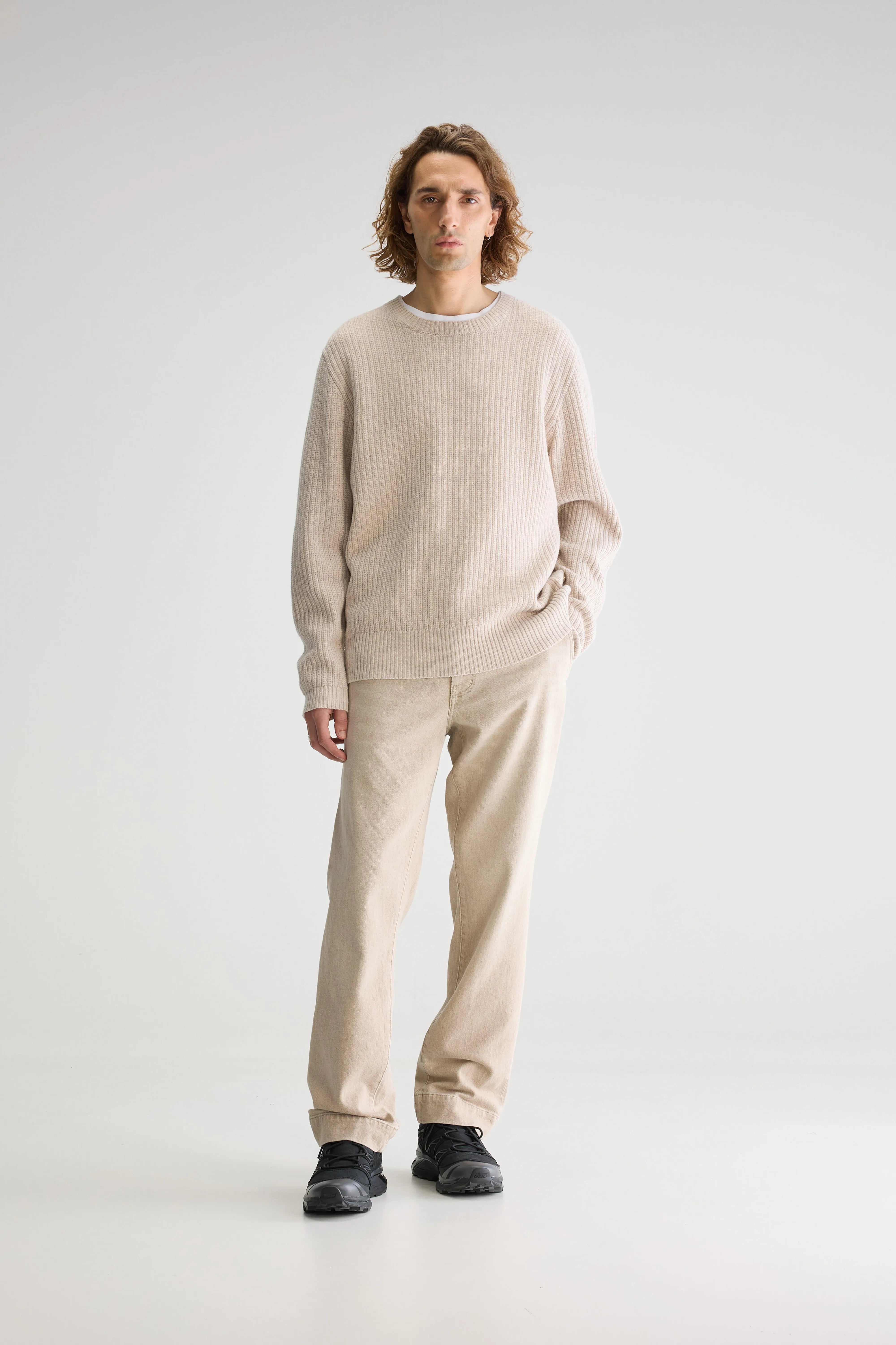 Pull Col Rond Geivy - Light grey Pour Homme | Bellerose