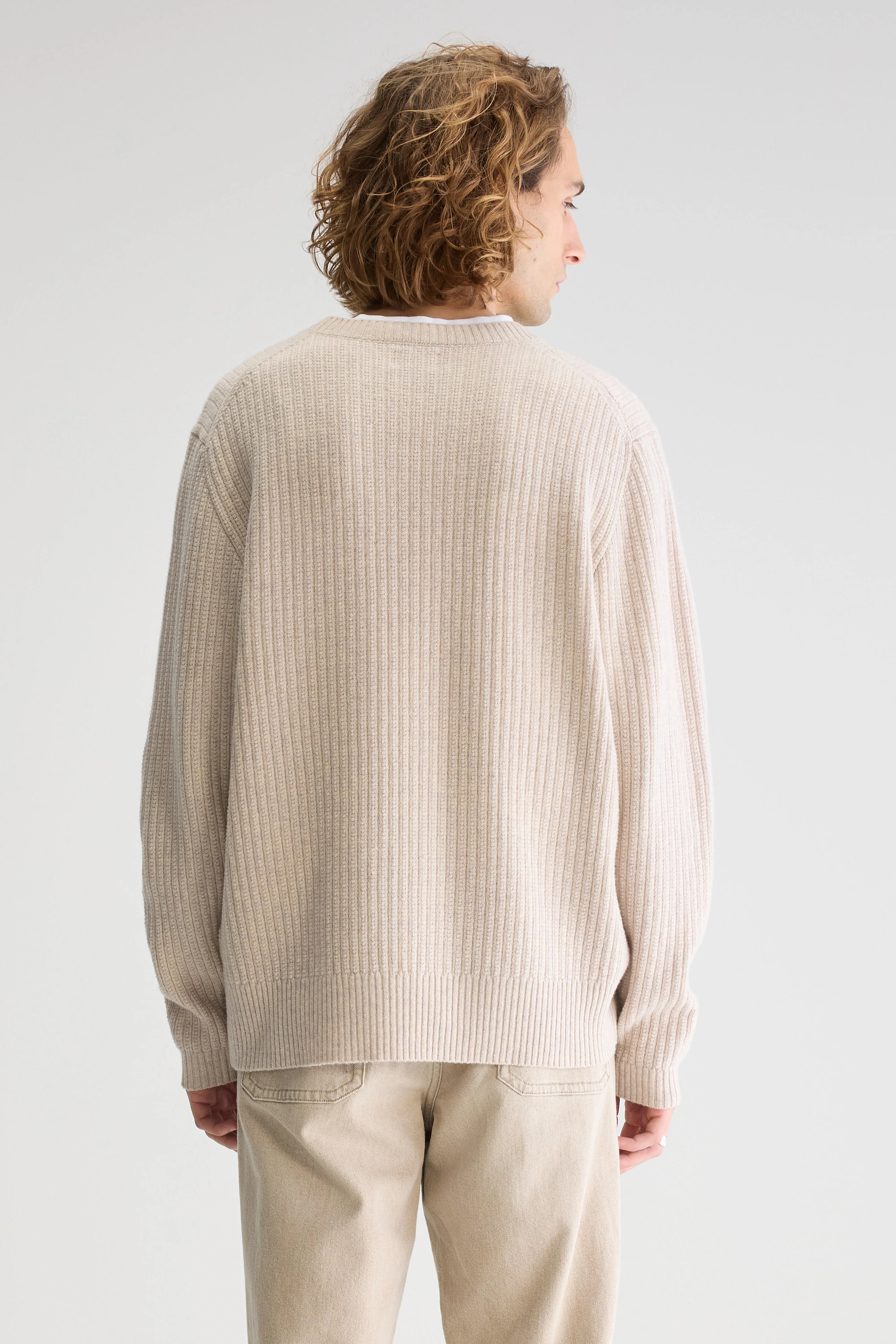 Pull Col Rond Geivy - Light grey Pour Homme | Bellerose