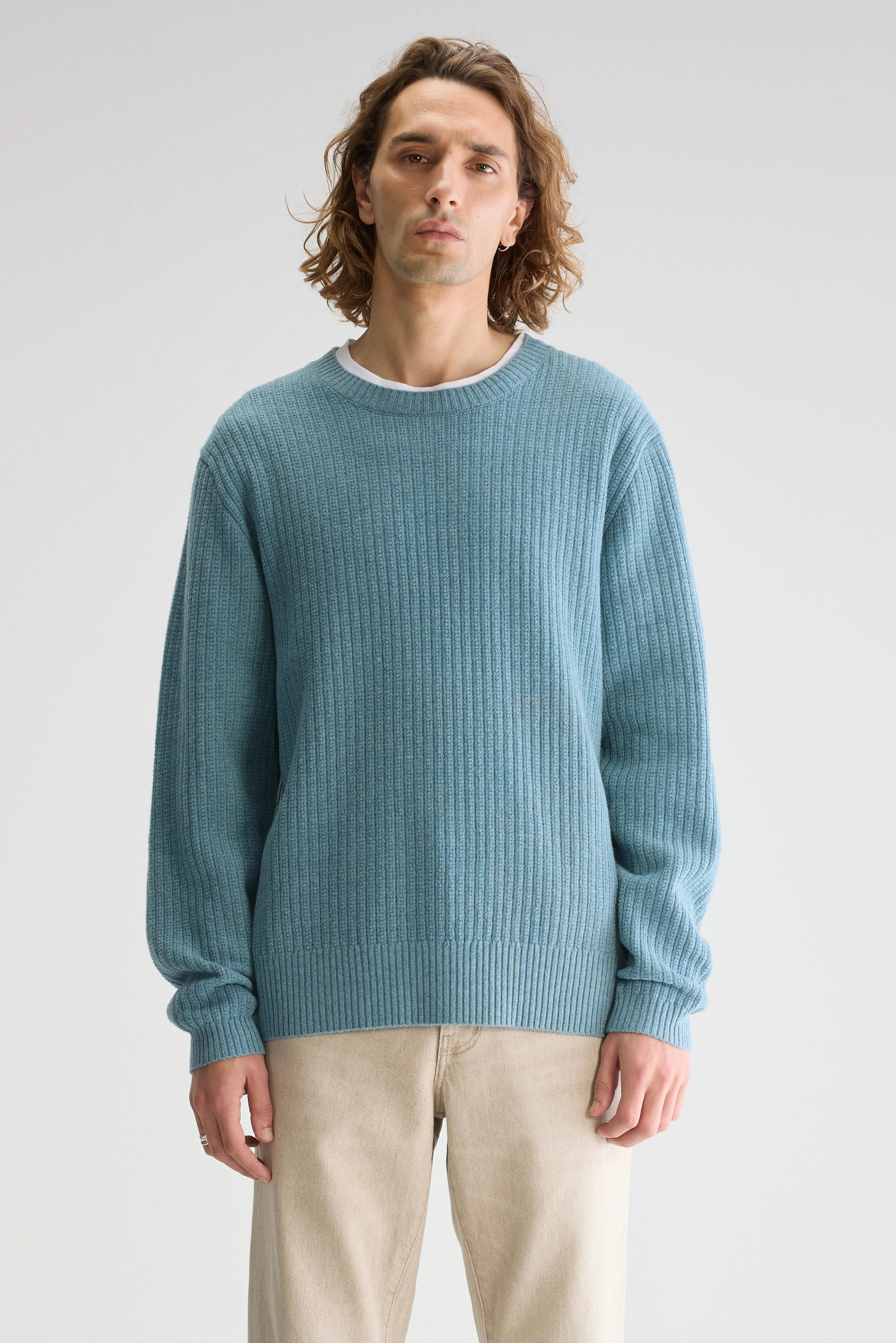 Geivy Crewneck Sweater - Blue eyes For Men | Bellerose