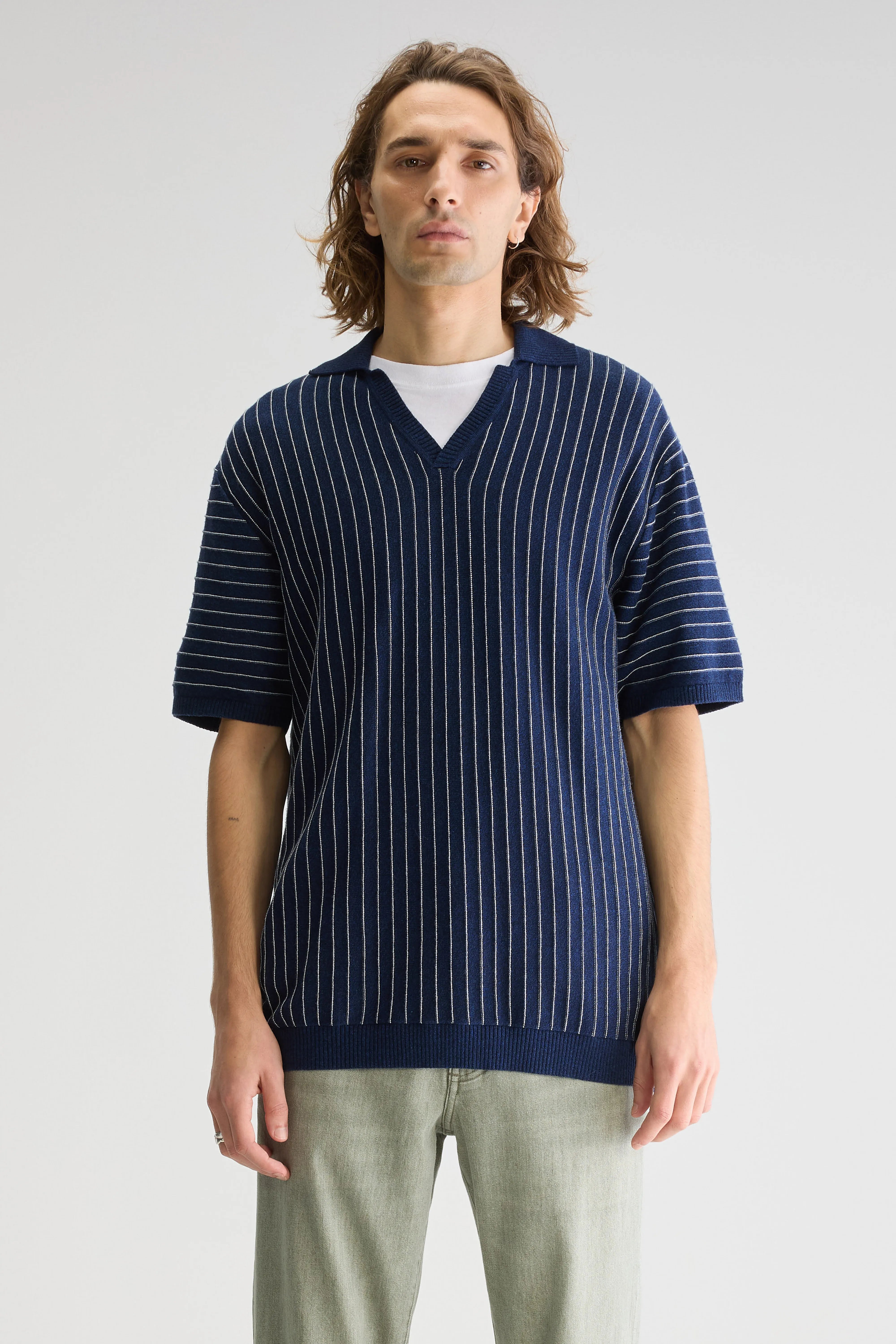 Gempo Regular Polo Sweater - Oyster / Parker For Men | Bellerose