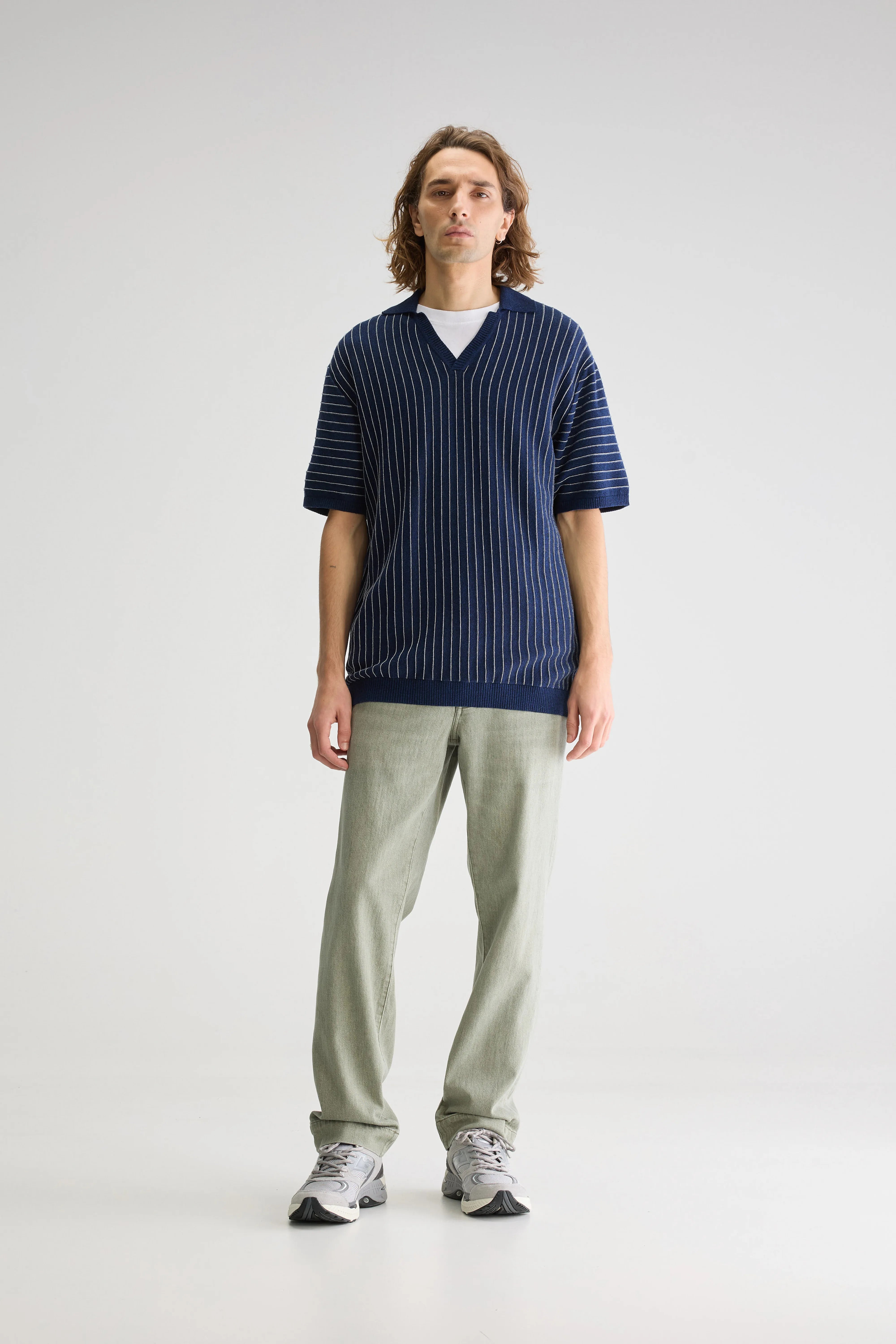 Gempo Regular Polo Sweater - Oyster / Parker For Men | Bellerose