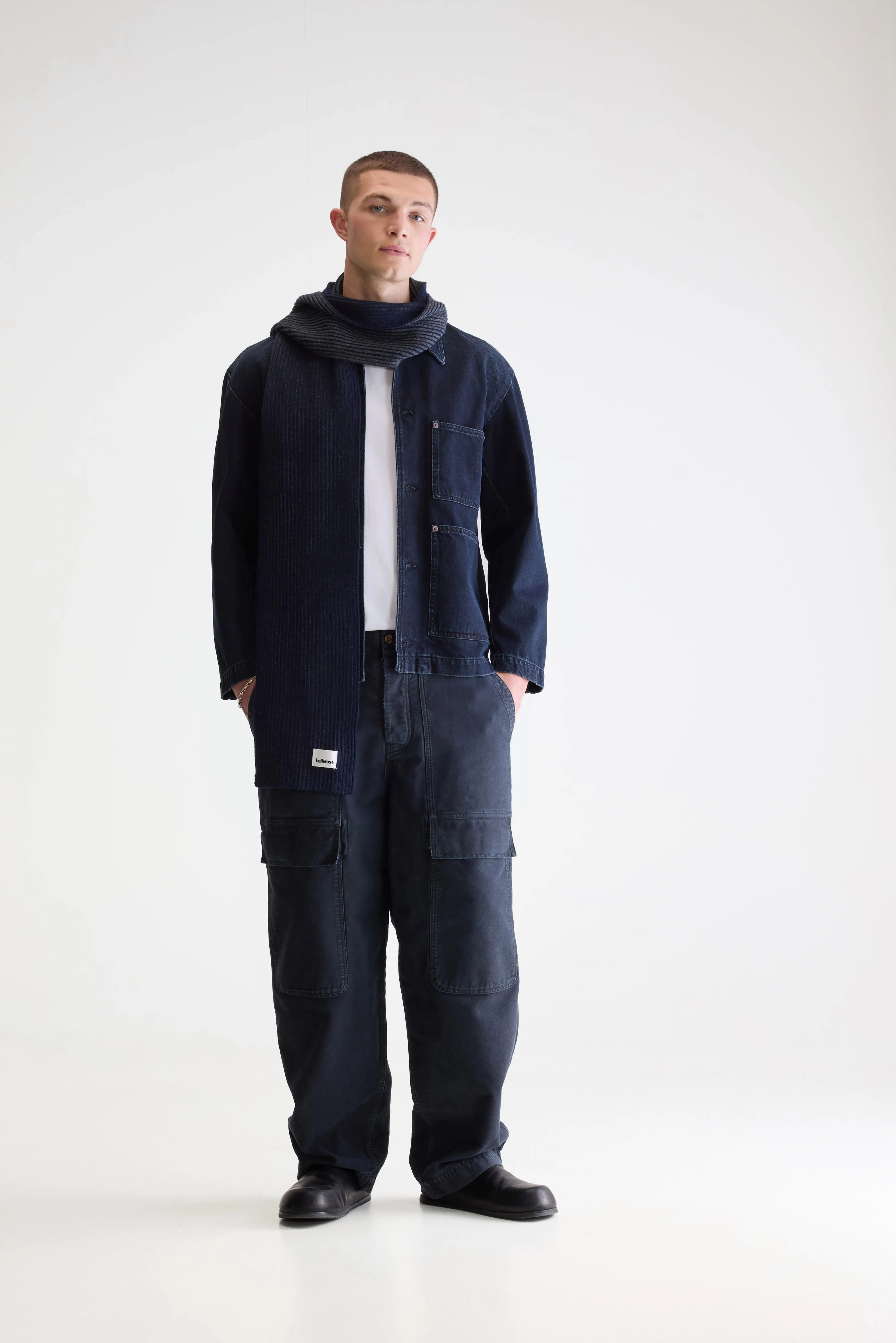 Sonac Ribbed Knit Scarf - Charcoal / Parker For Men | Bellerose