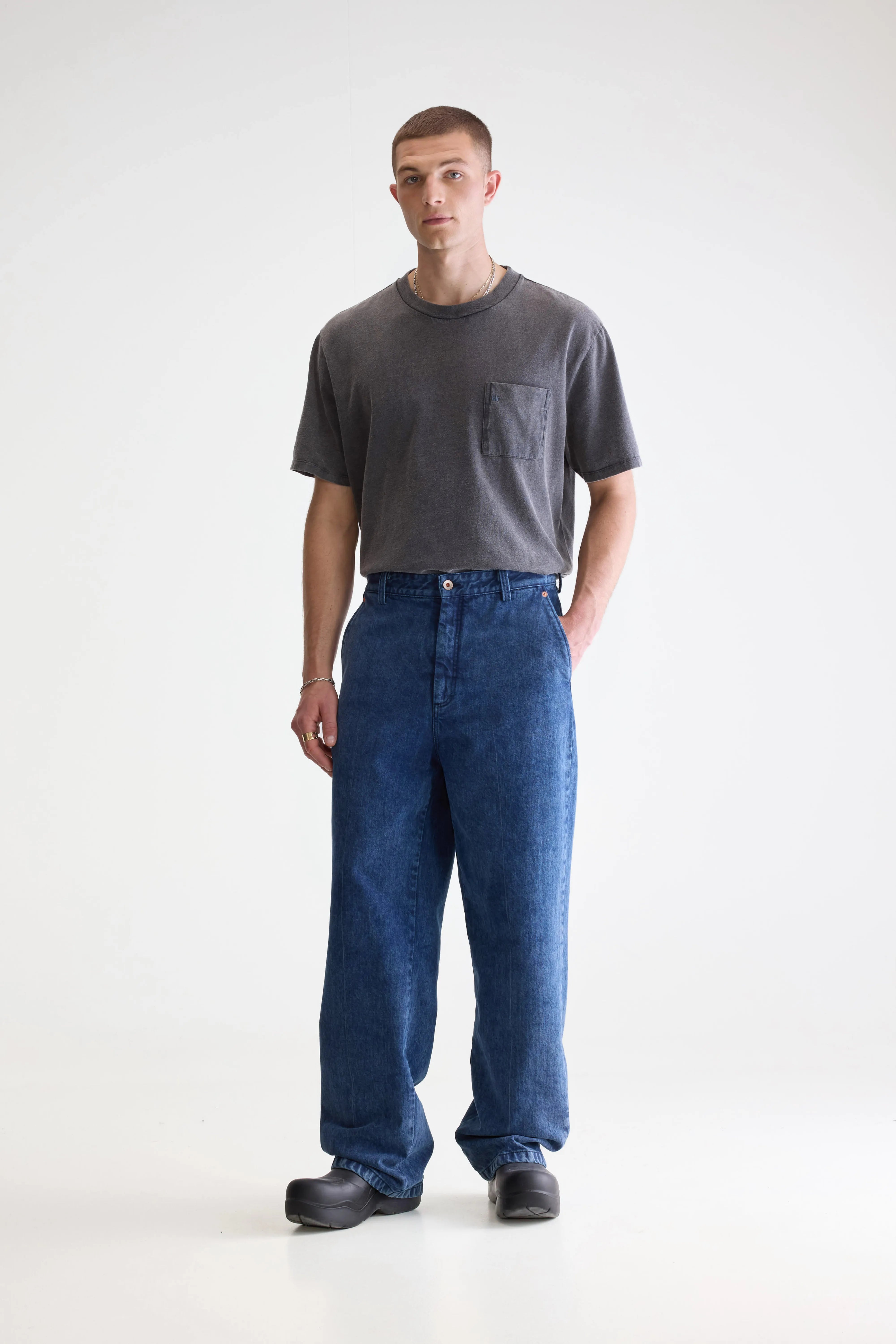 Pole Relaxed Trousers - Blue snow For Men | Bellerose