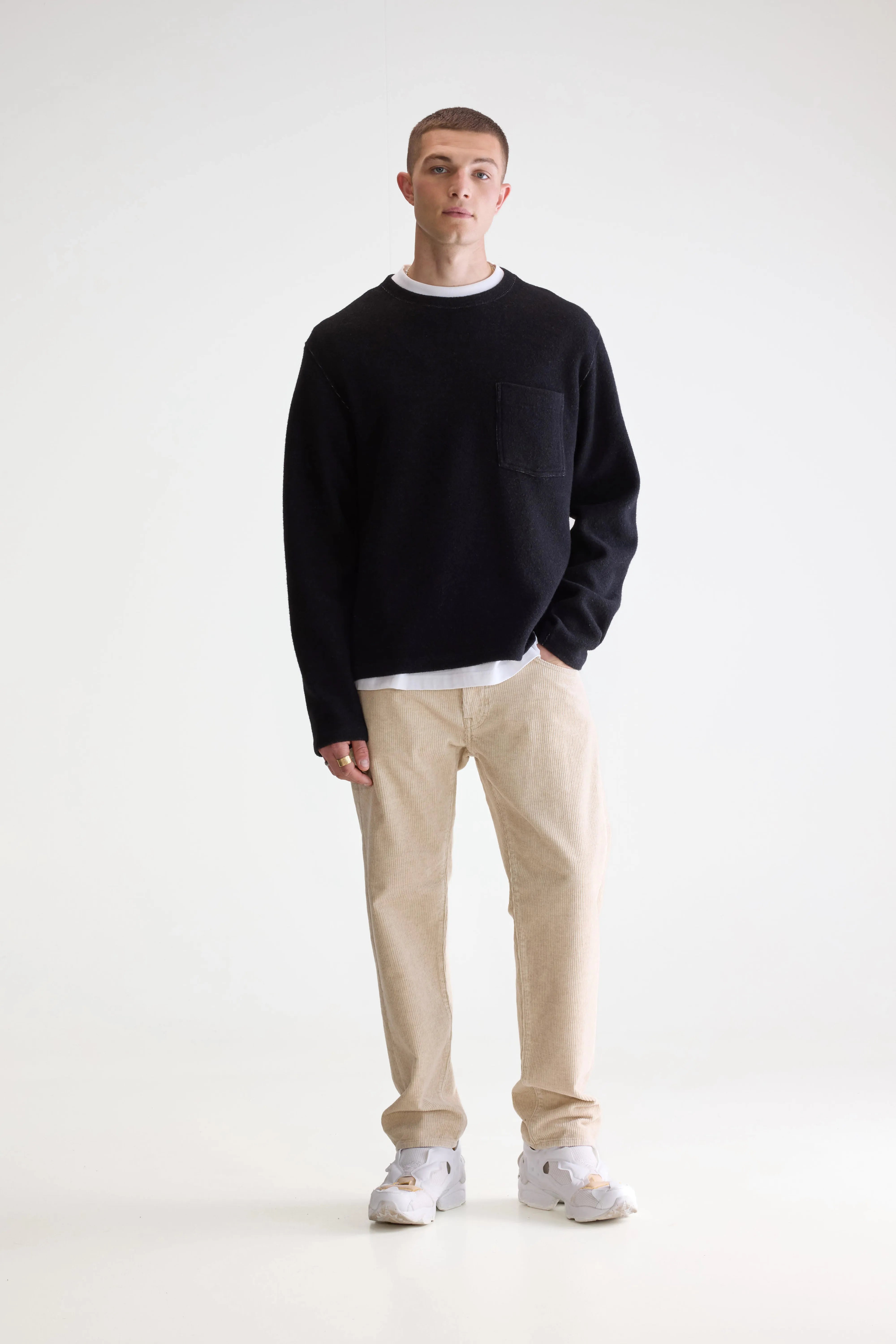 Velo Crewneck Sweatshirt - Black For Men | Bellerose