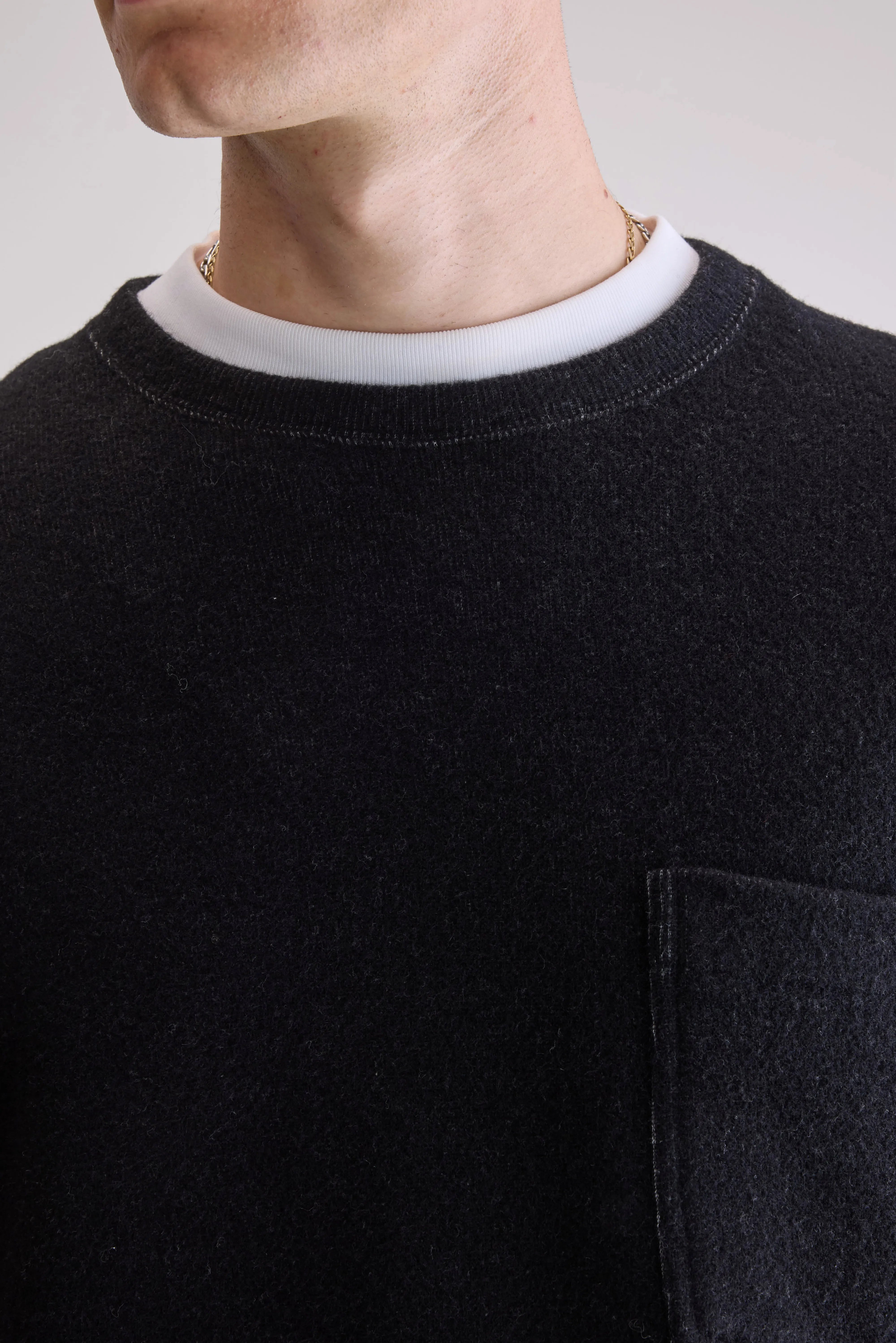 Velo Crewneck Sweatshirt - Black For Men | Bellerose