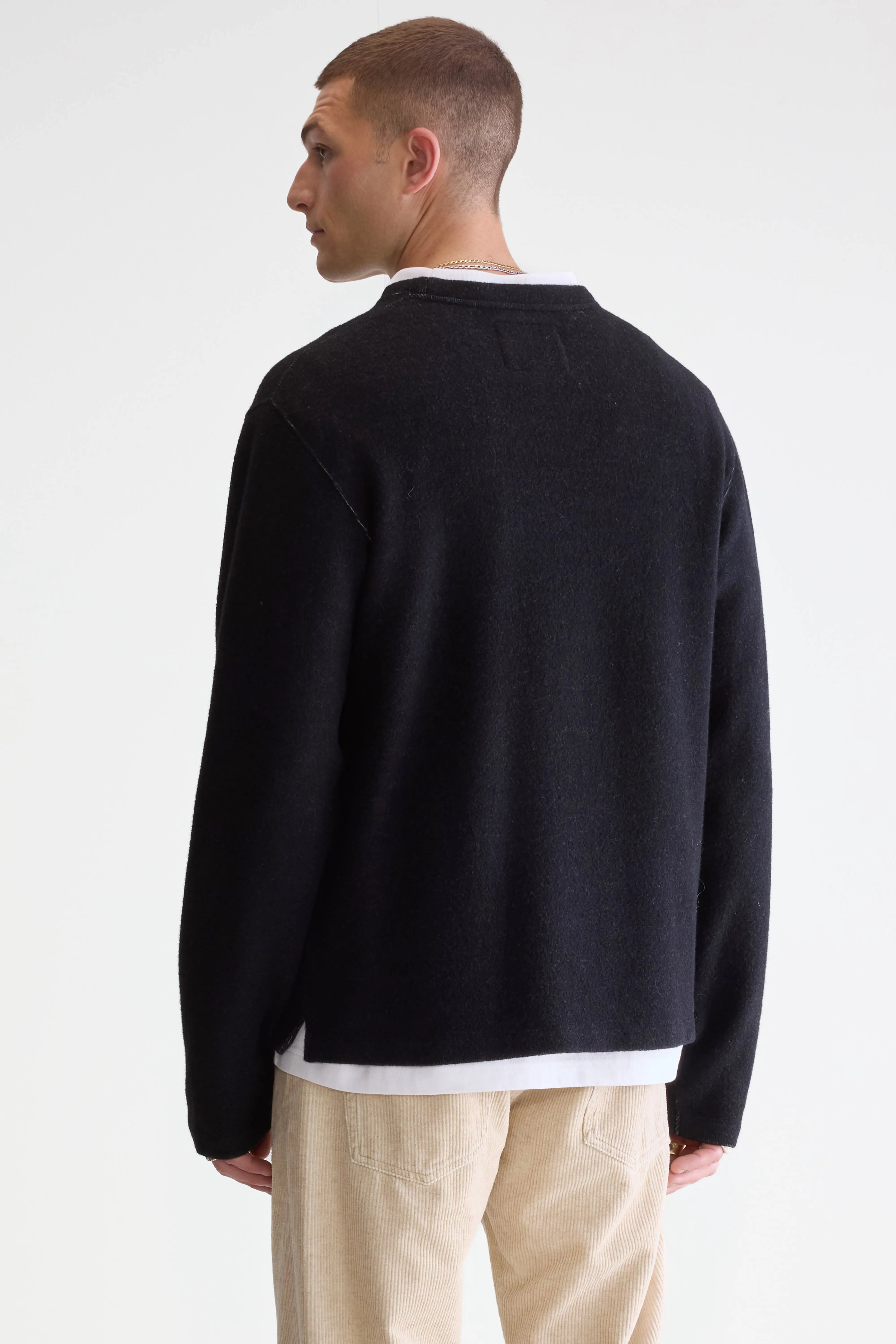 Velo Crewneck Sweatshirt - Black For Men | Bellerose