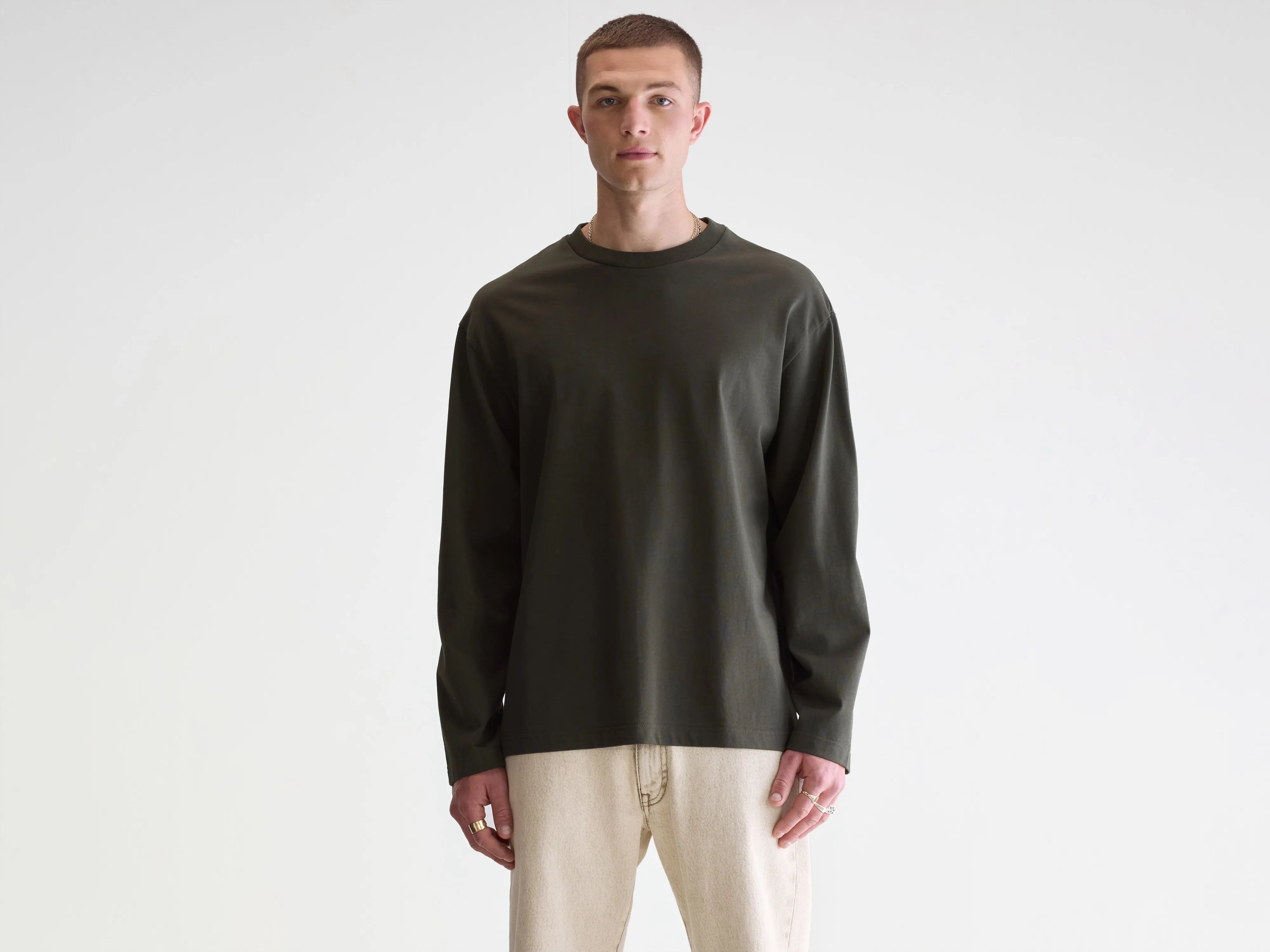 Vlugi t-shirt met lange mouwen (252 / M / DARK OLIVE)