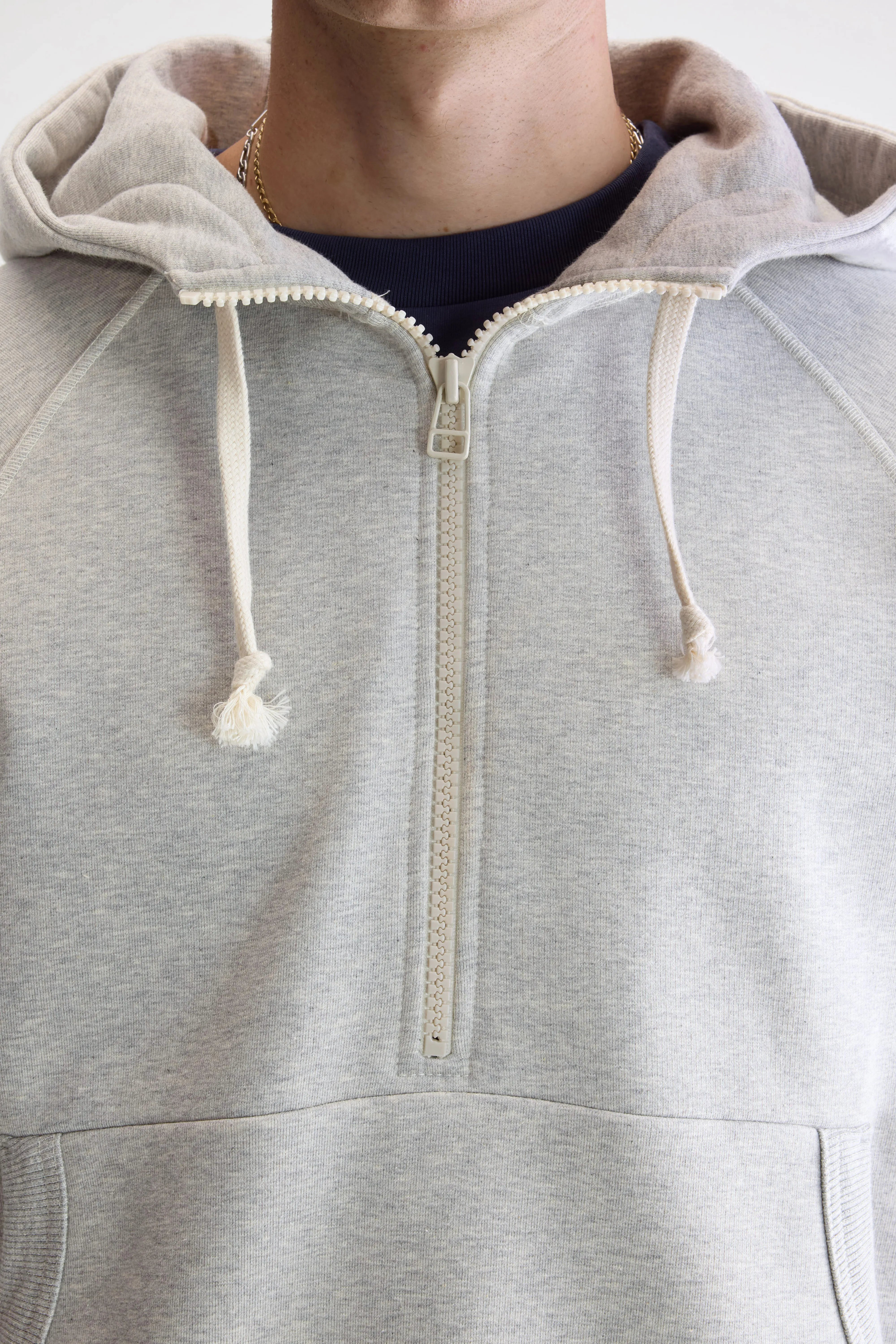 Find Zipped-collar Hoodie - H. grey For Men | Bellerose