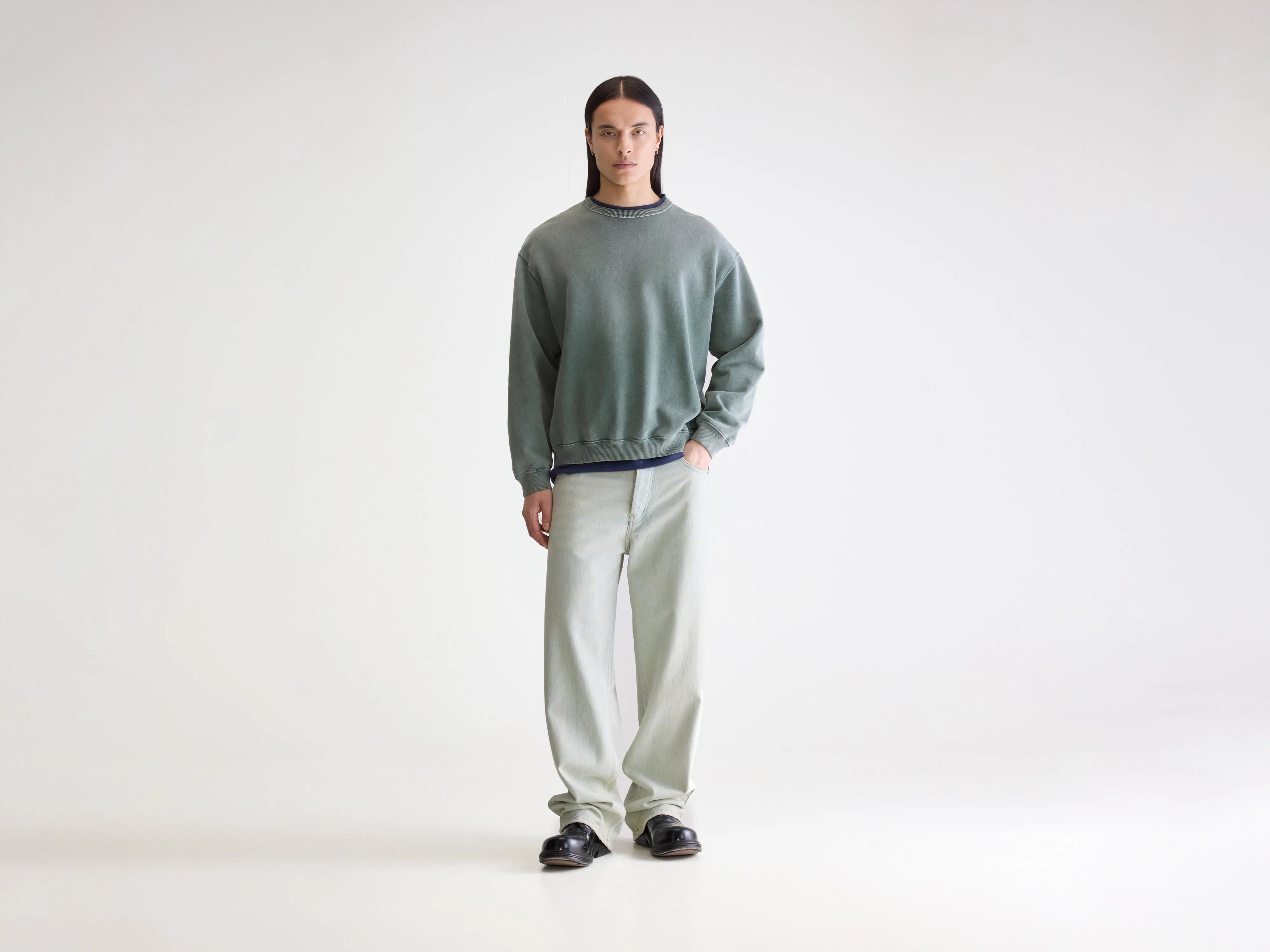 Sweatshirt col rond Fabien (252 / M / BOTTLE)