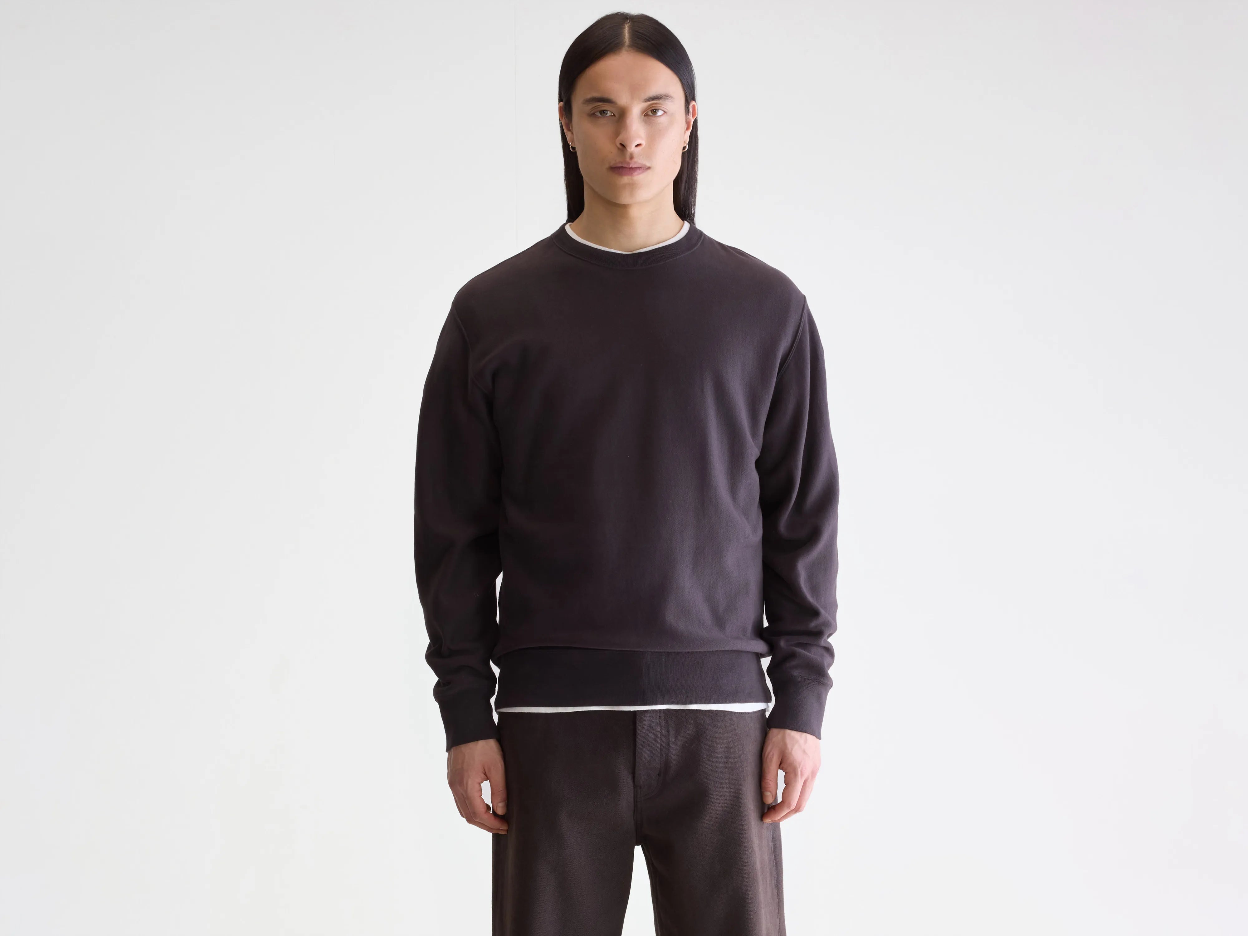 Flake crewneck sweatshirt (252 / M / DARK PURPLE)