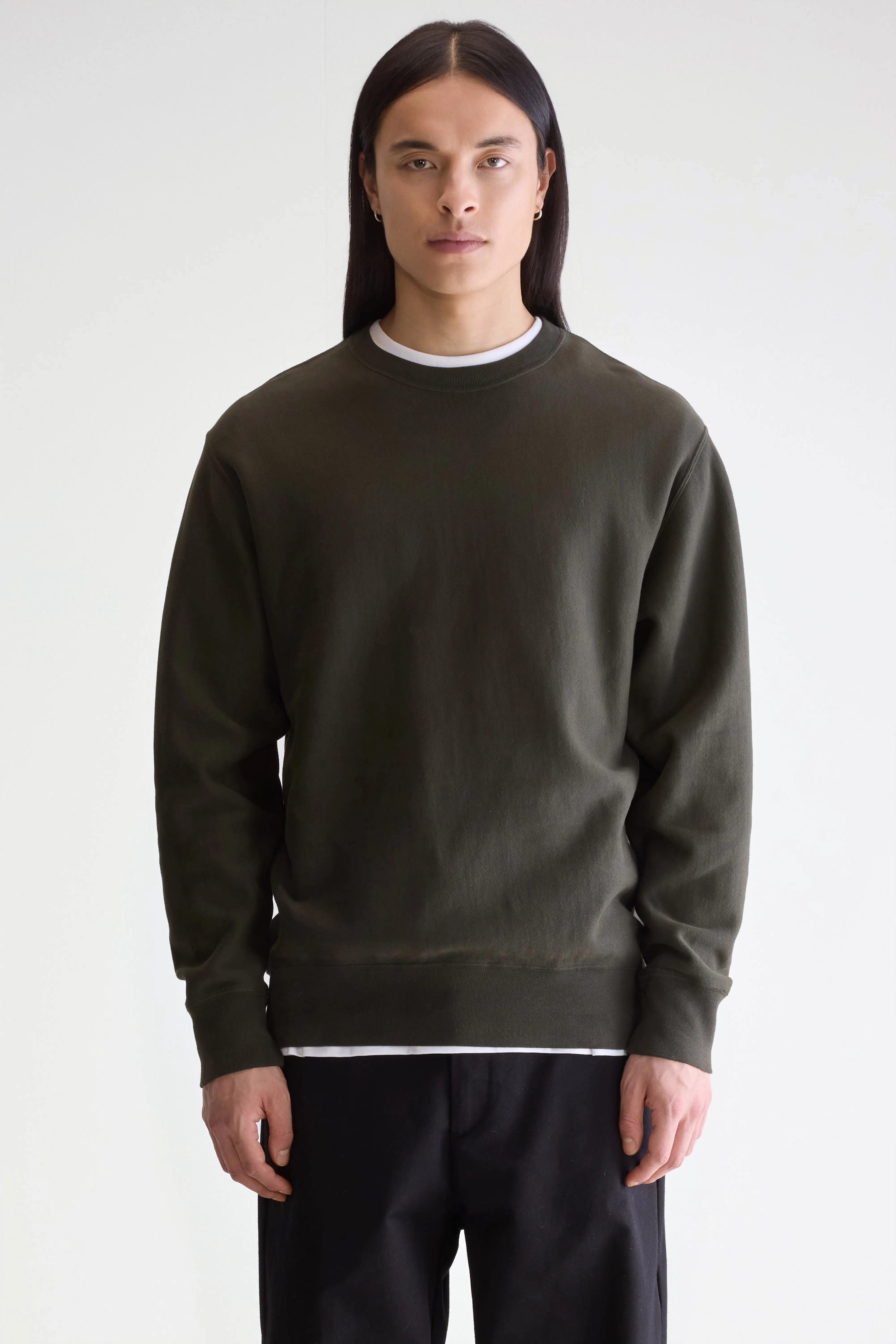 Flake Crewneck Sweatshirt - Dark olive For Men | Bellerose