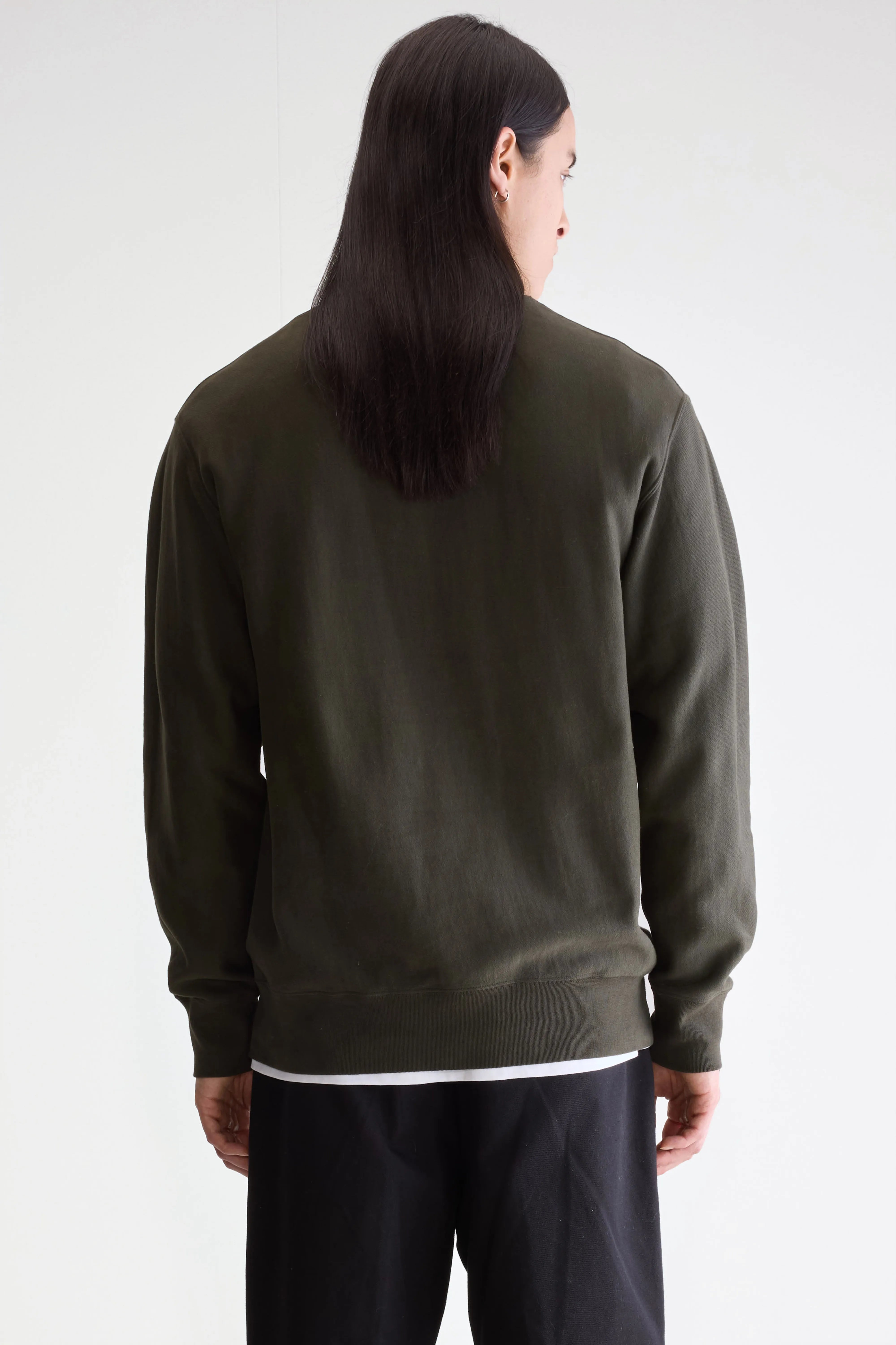 Flake Crewneck Sweatshirt - Dark olive For Men | Bellerose