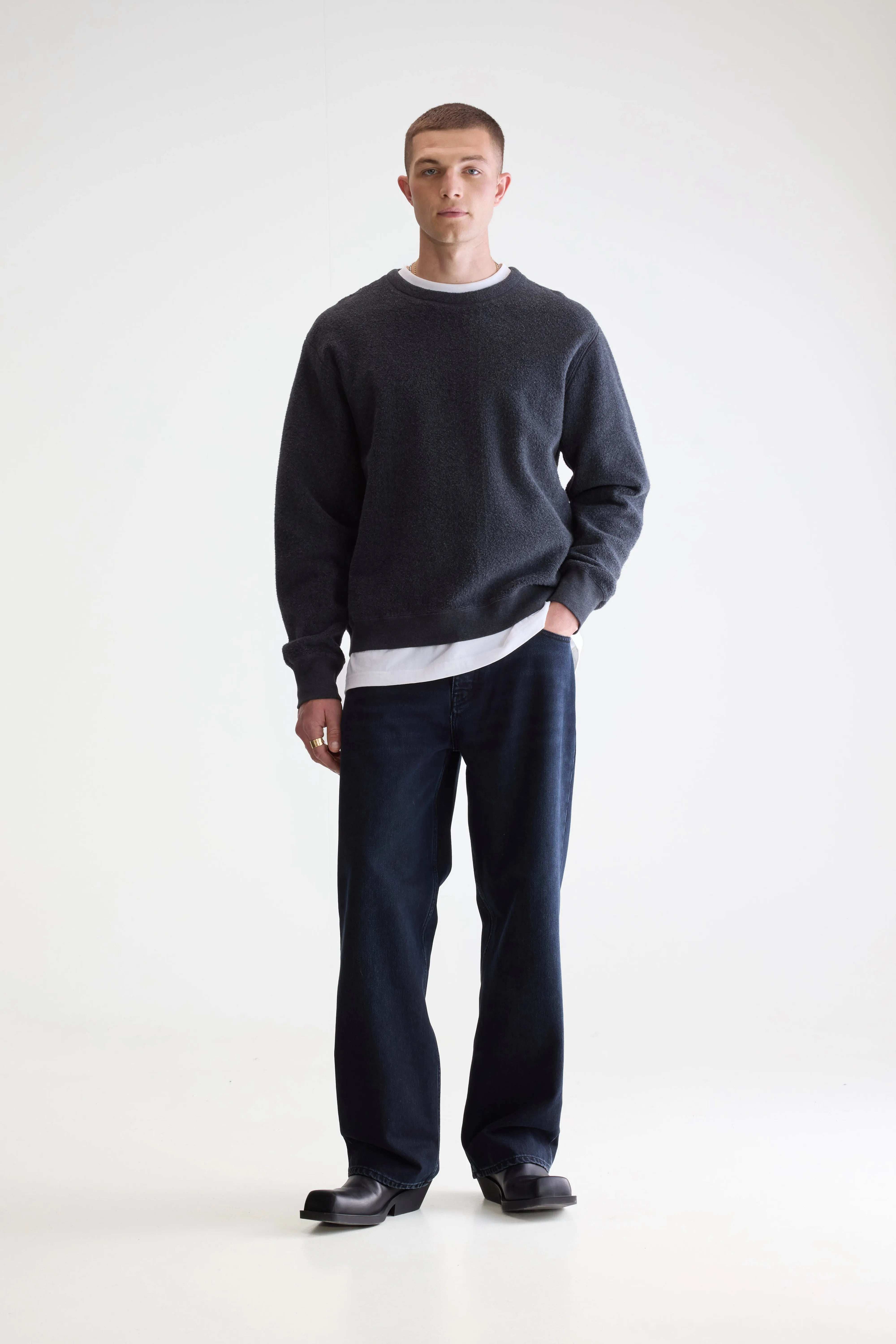 Matt Crewneck Sweatshirt - Anthracite For Men | Bellerose