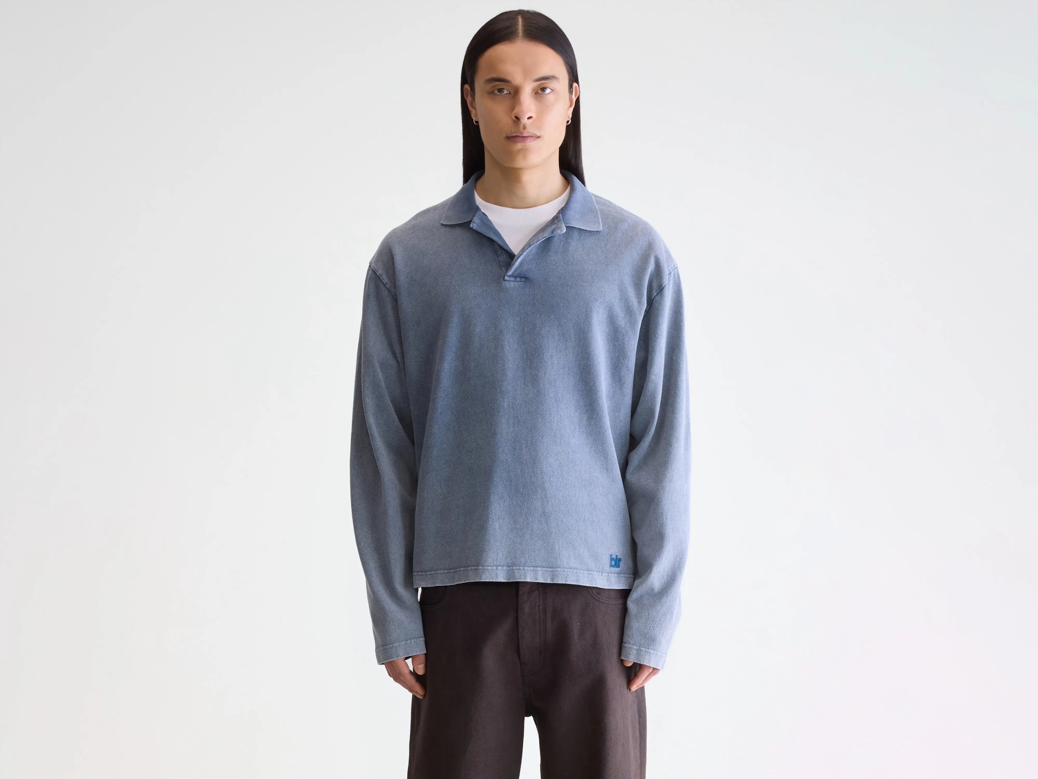 Vlugies polo met lange mouwen (252 / M / BLUES)