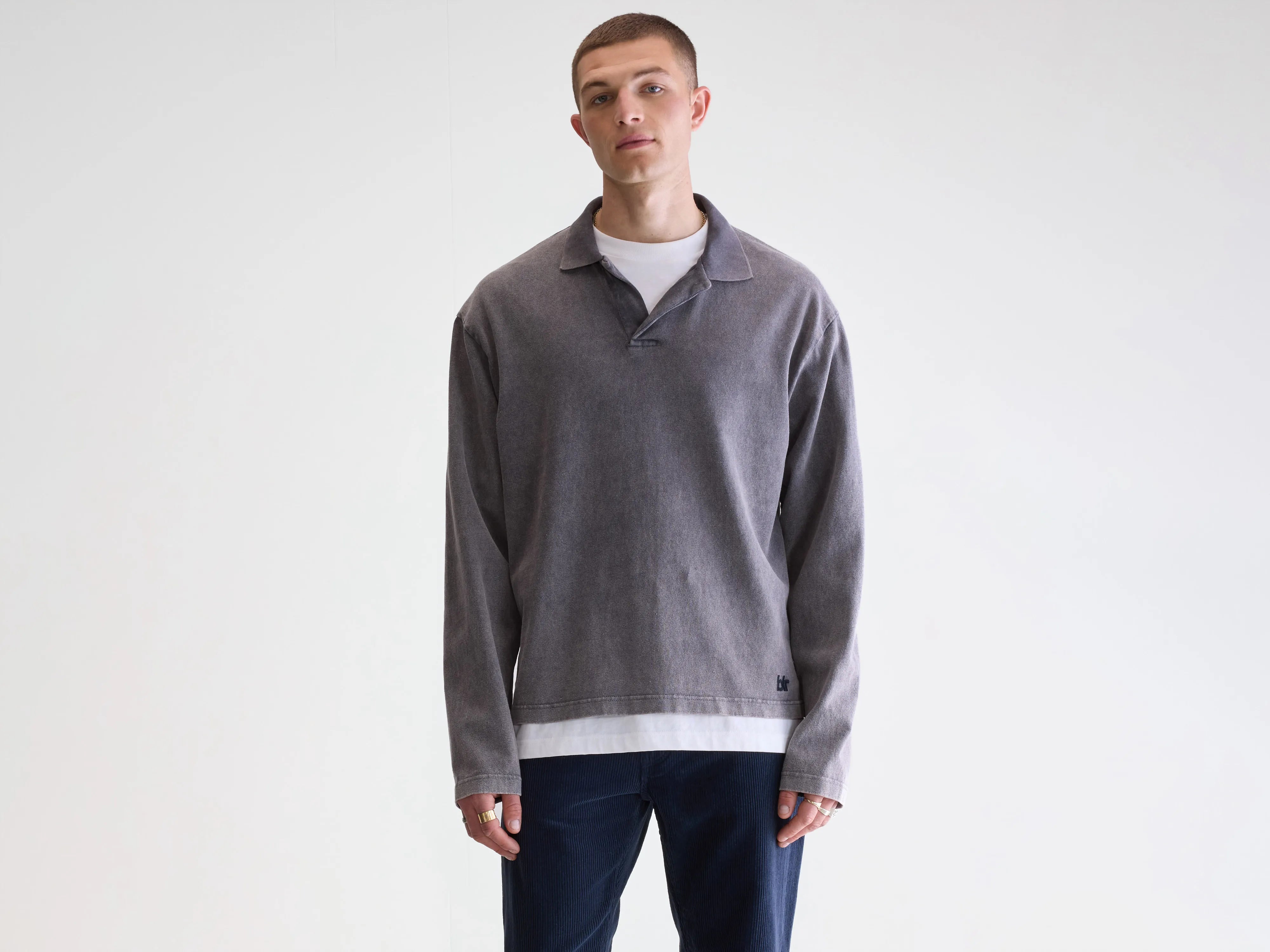 Vlugies polo met lange mouwen (252 / M / BLACK BEAUTY)
