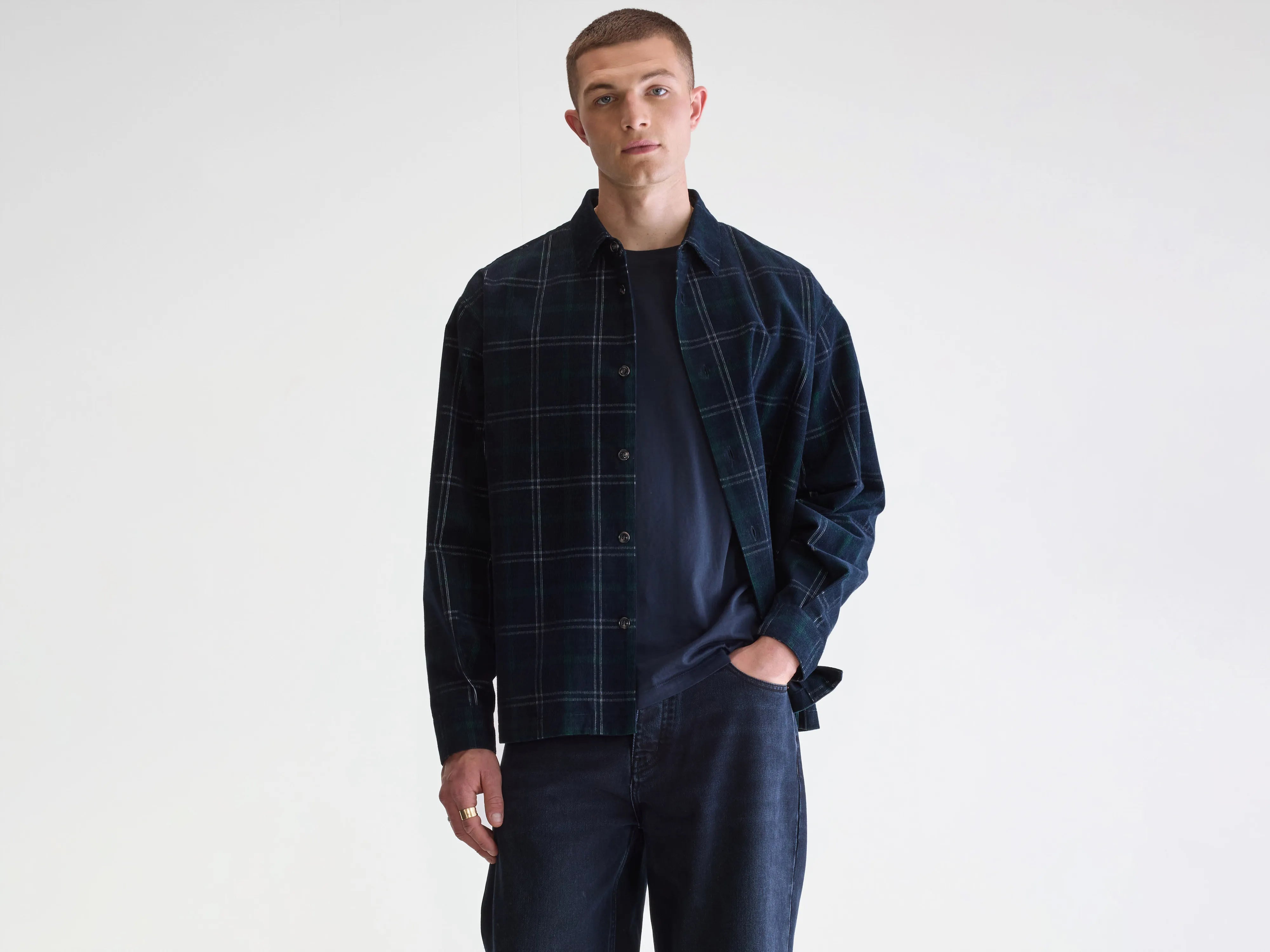 Flap corduroy overshirt (252 / M / CHECK A)