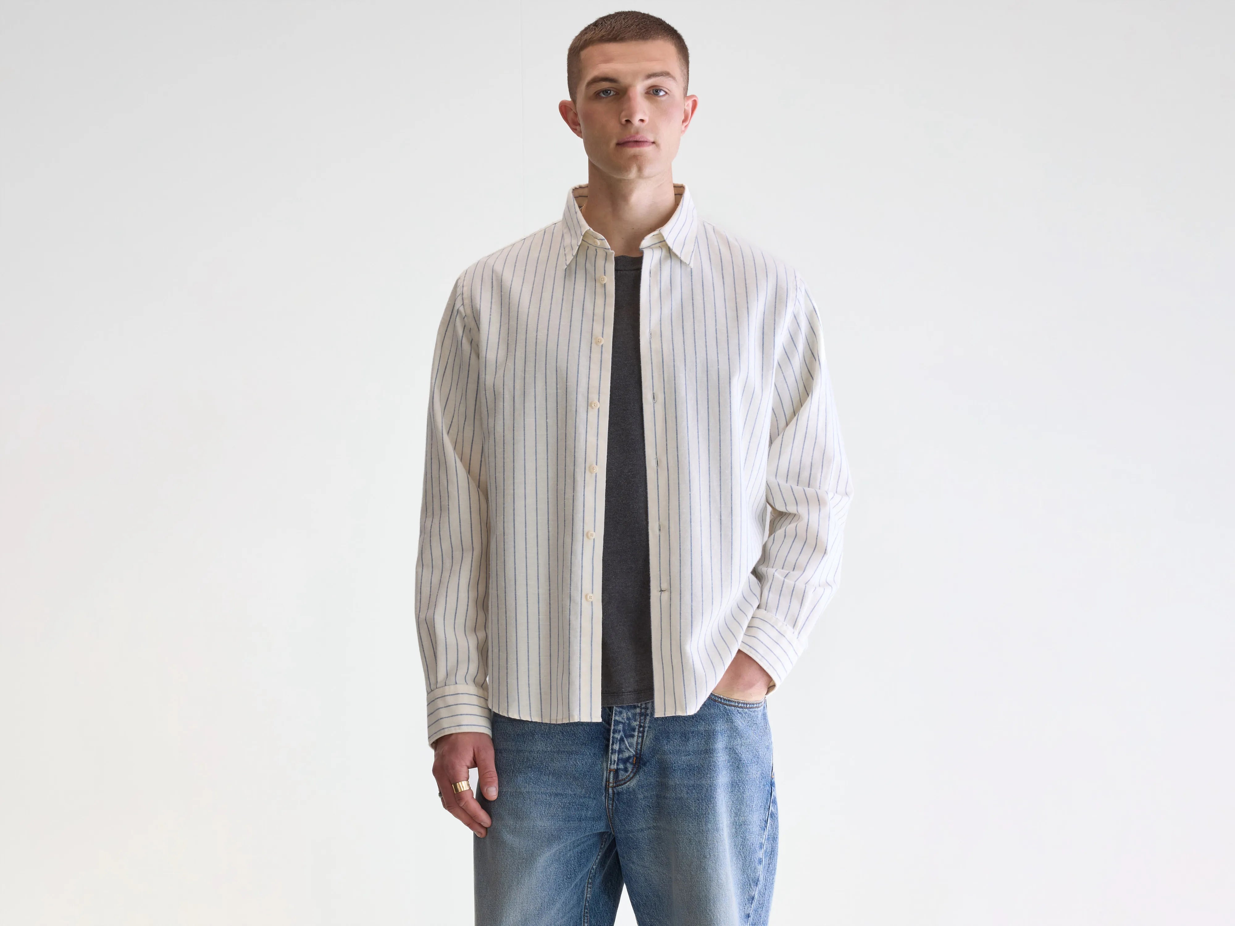 Franklin regular shirt (252 / M / STRIPE F)