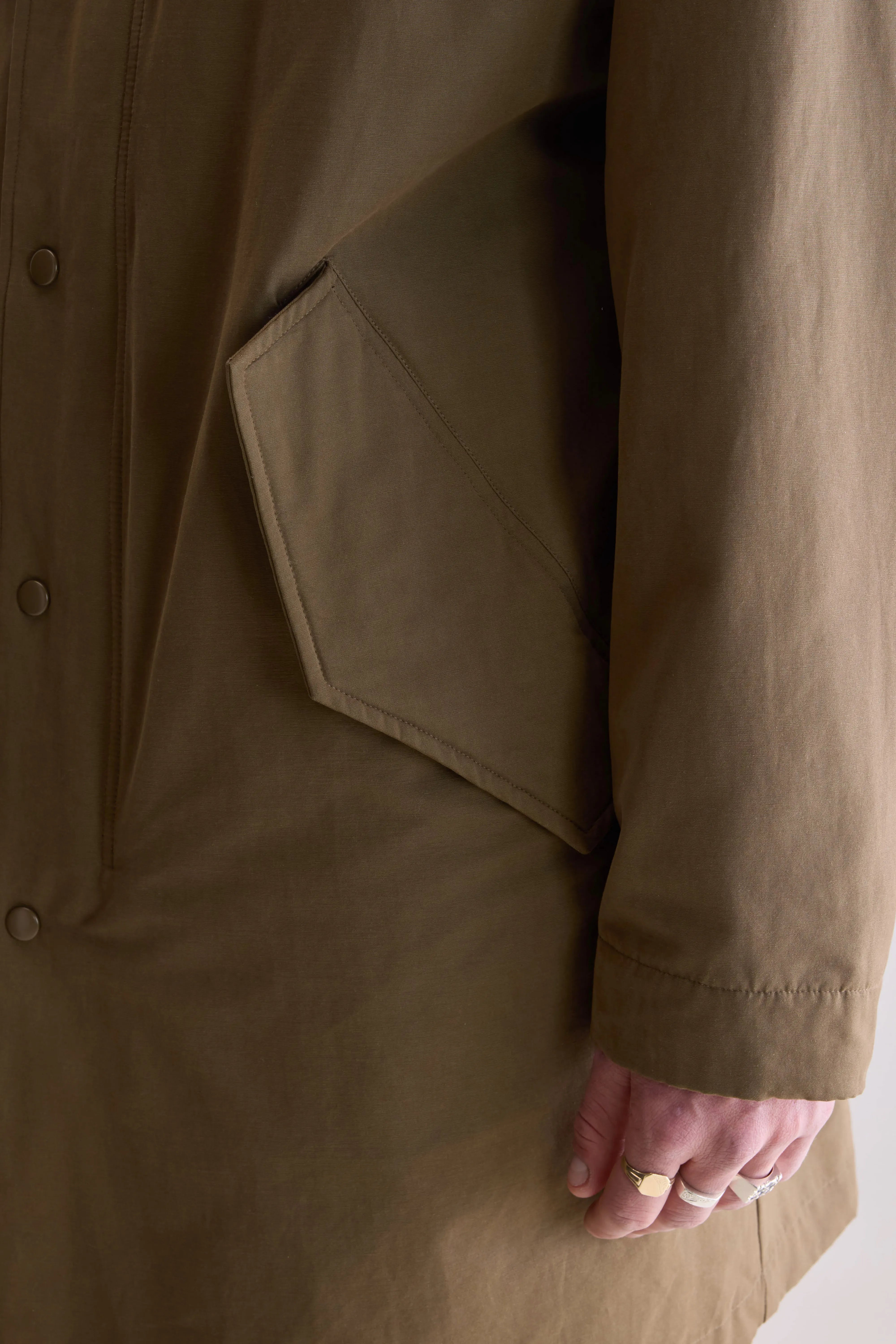 Hanson Hooded Parka - Olive night For Men | Bellerose