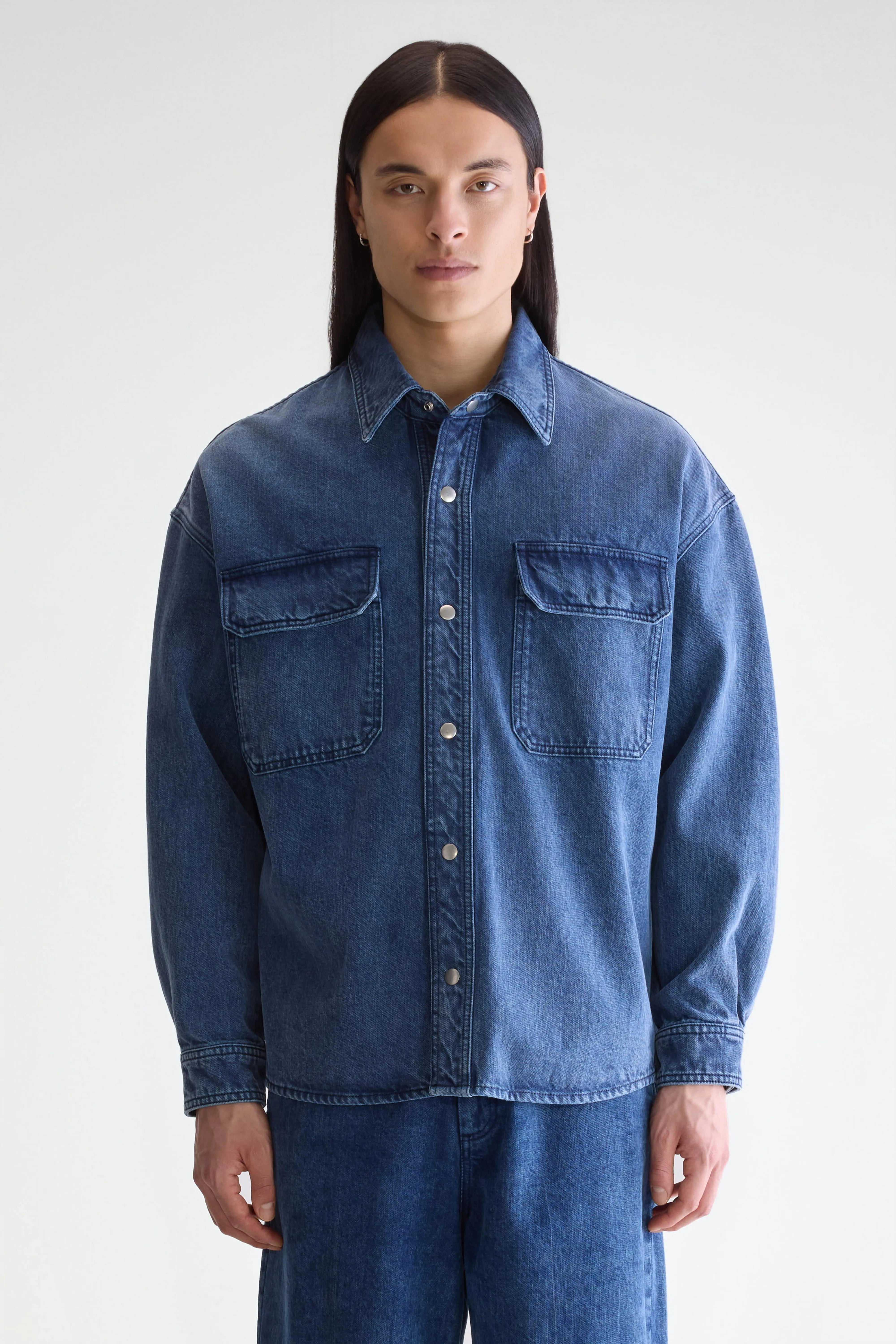 Poach Overshirt - Blue snow For Men | Bellerose