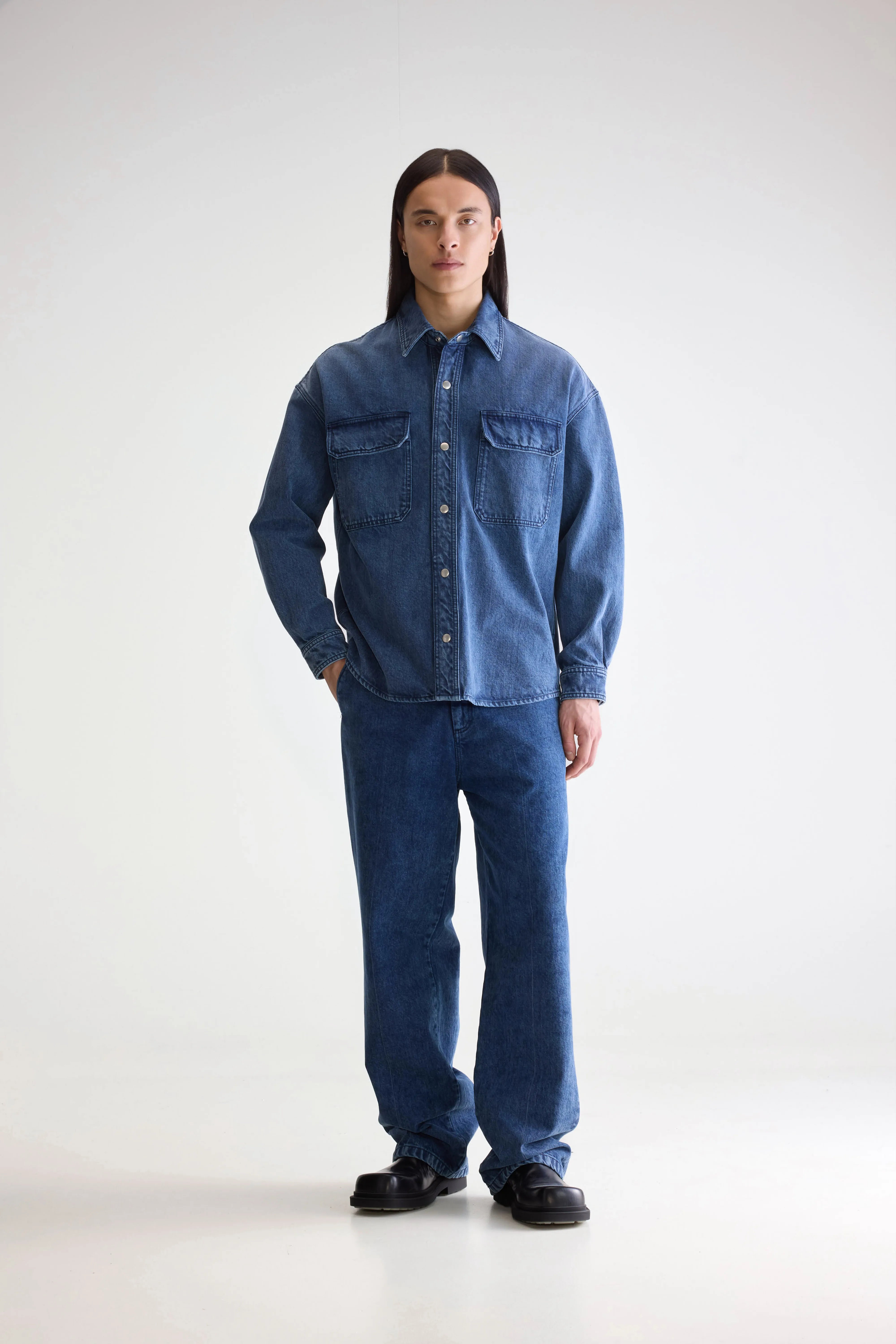 Poach Overshirt - Blue snow For Men | Bellerose