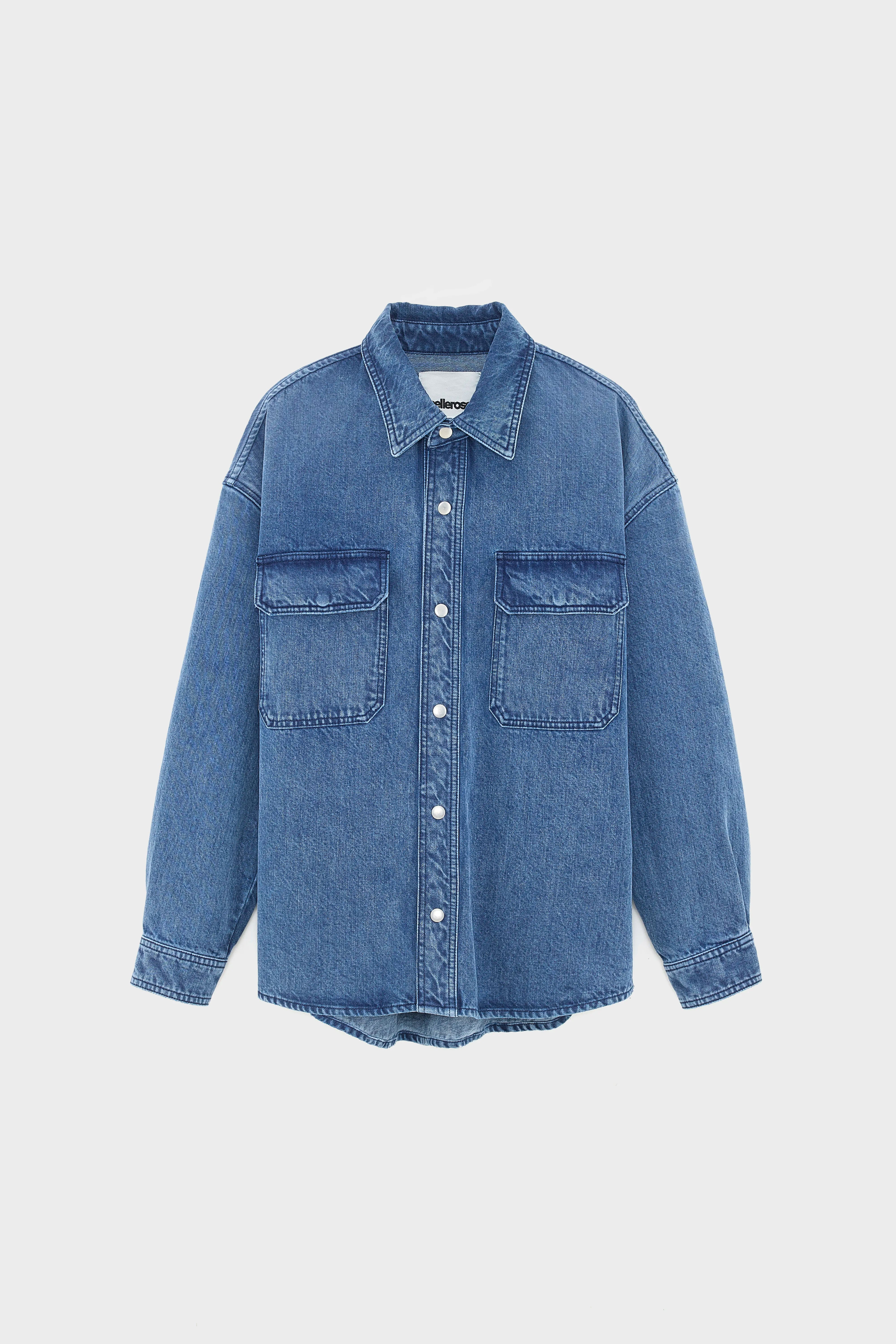 Poach denim overshirt (252 / M / BLUE SNOW)