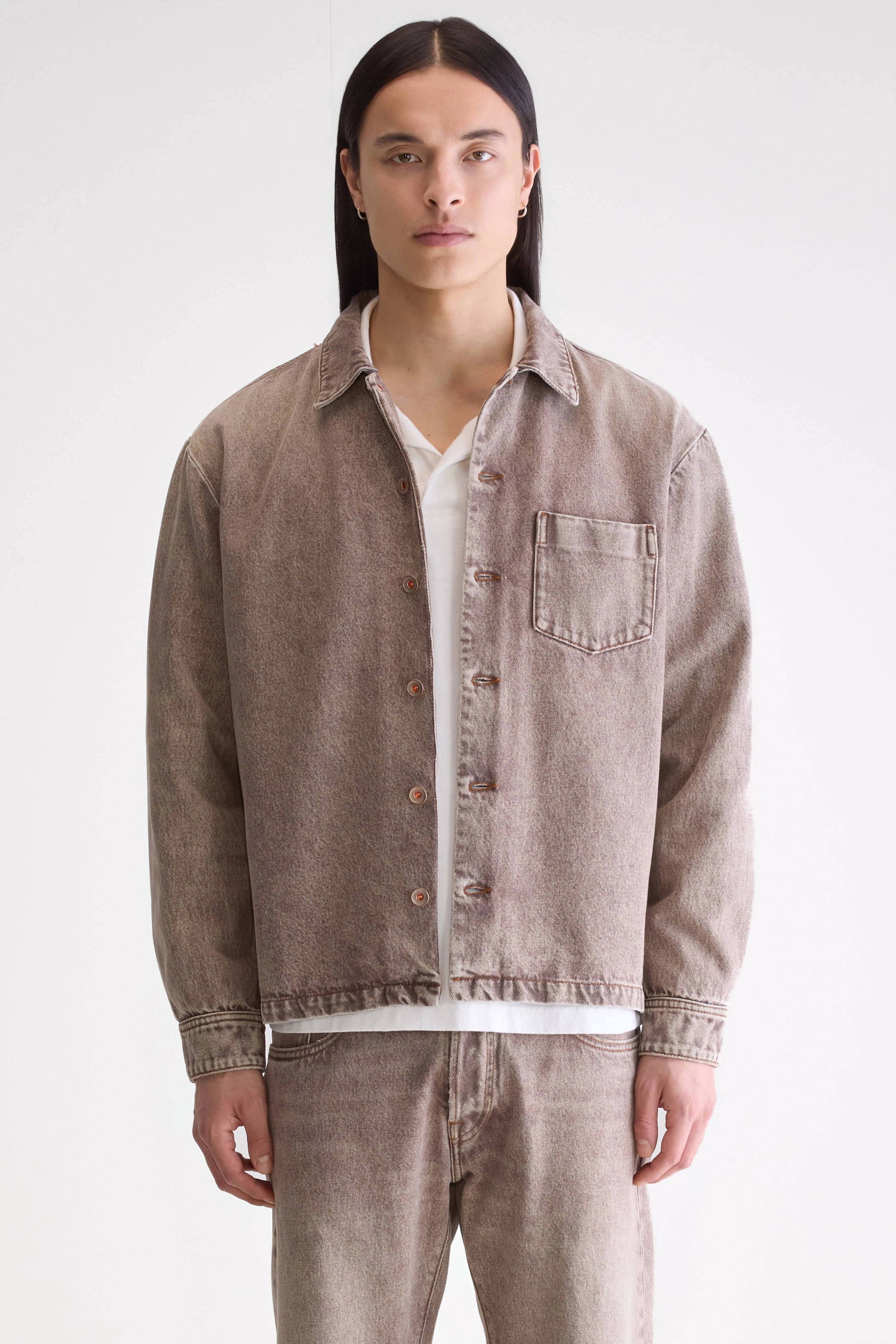 Goney Denim Overshirt - Brown snow For Men | Bellerose