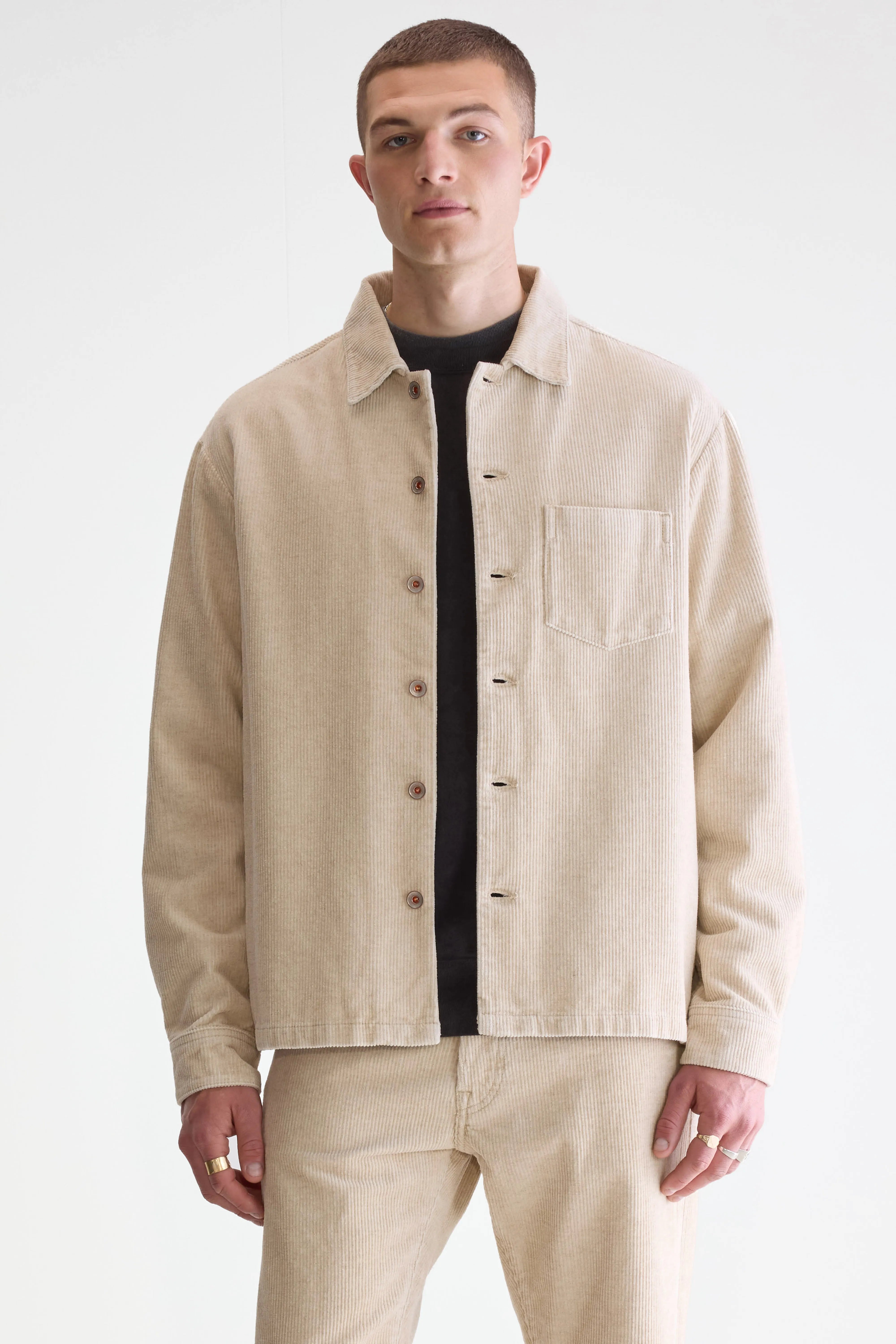 Goney Corduroy Overshirt - Calcaire For Men | Bellerose