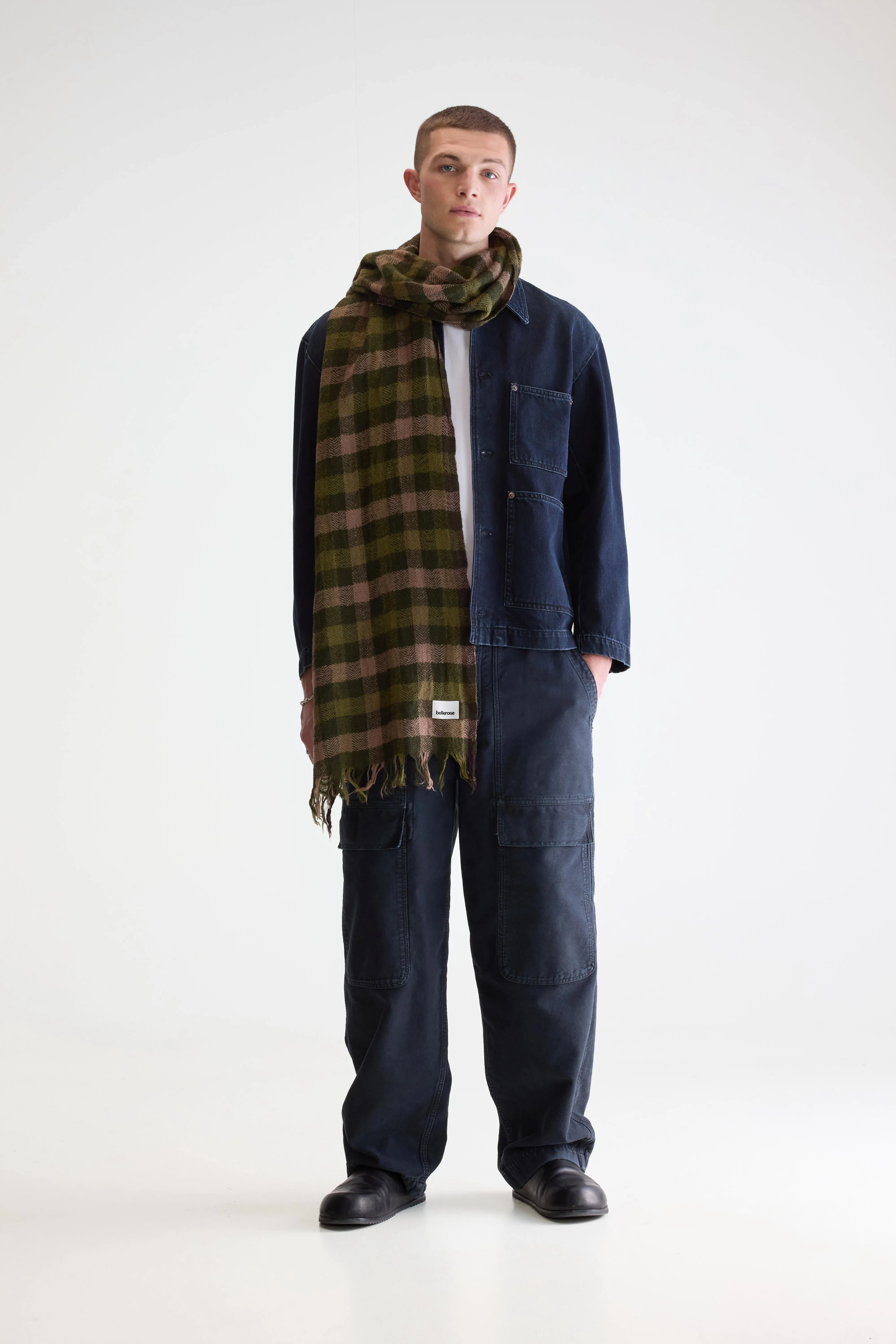 Sidy Checked Scarf - Beluga / Dark purple / Wine For Men | Bellerose