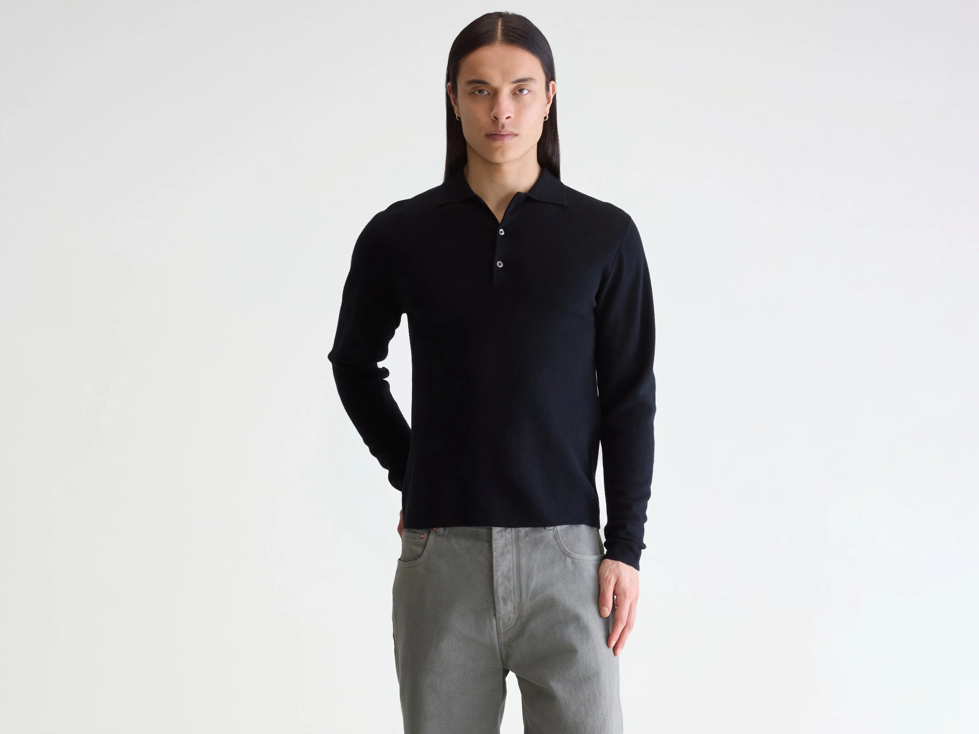 Dynay slim fit polo trui (252 / M / BLACK)