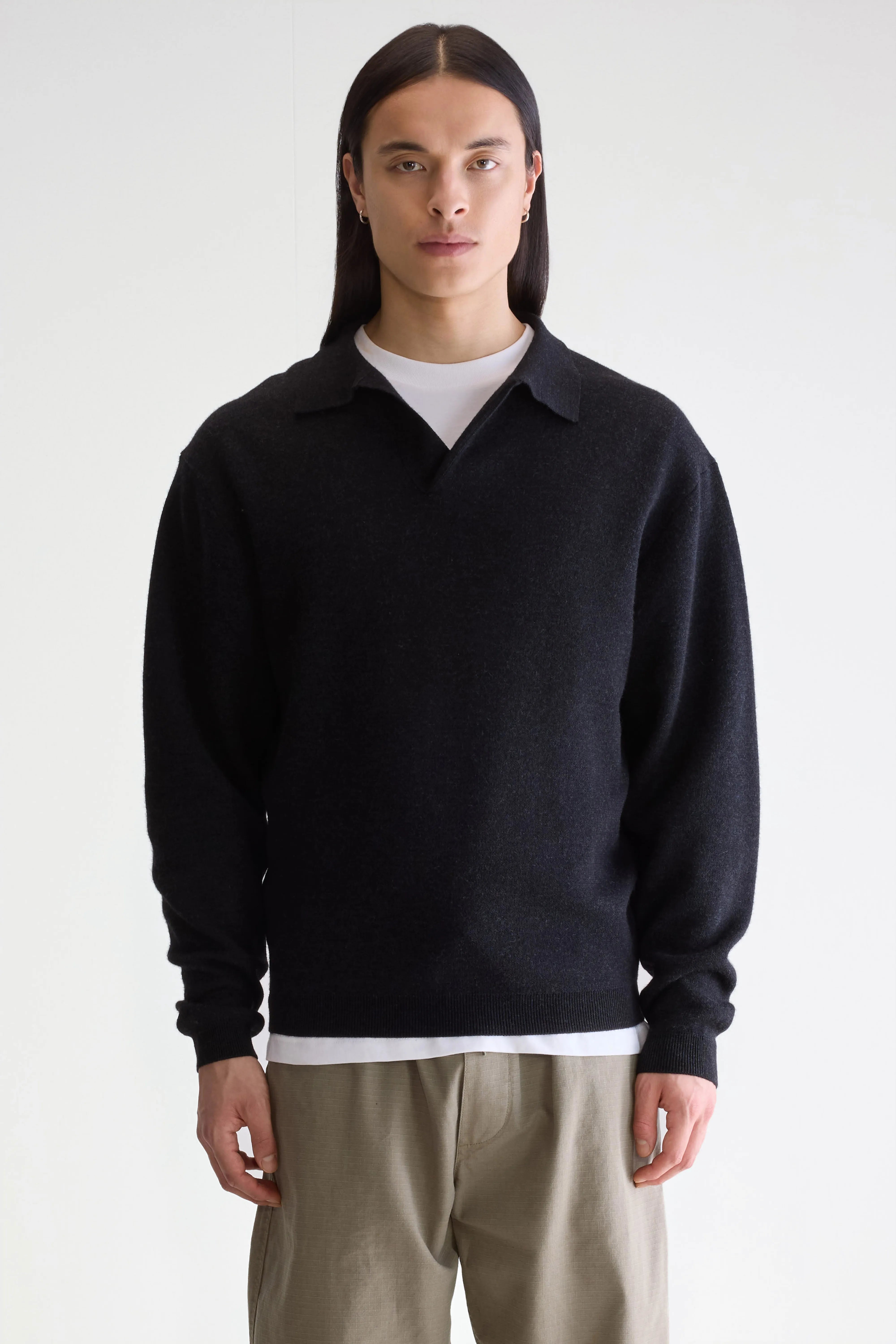 Pull Polo Diloux - Charcoal Pour Homme | Bellerose
