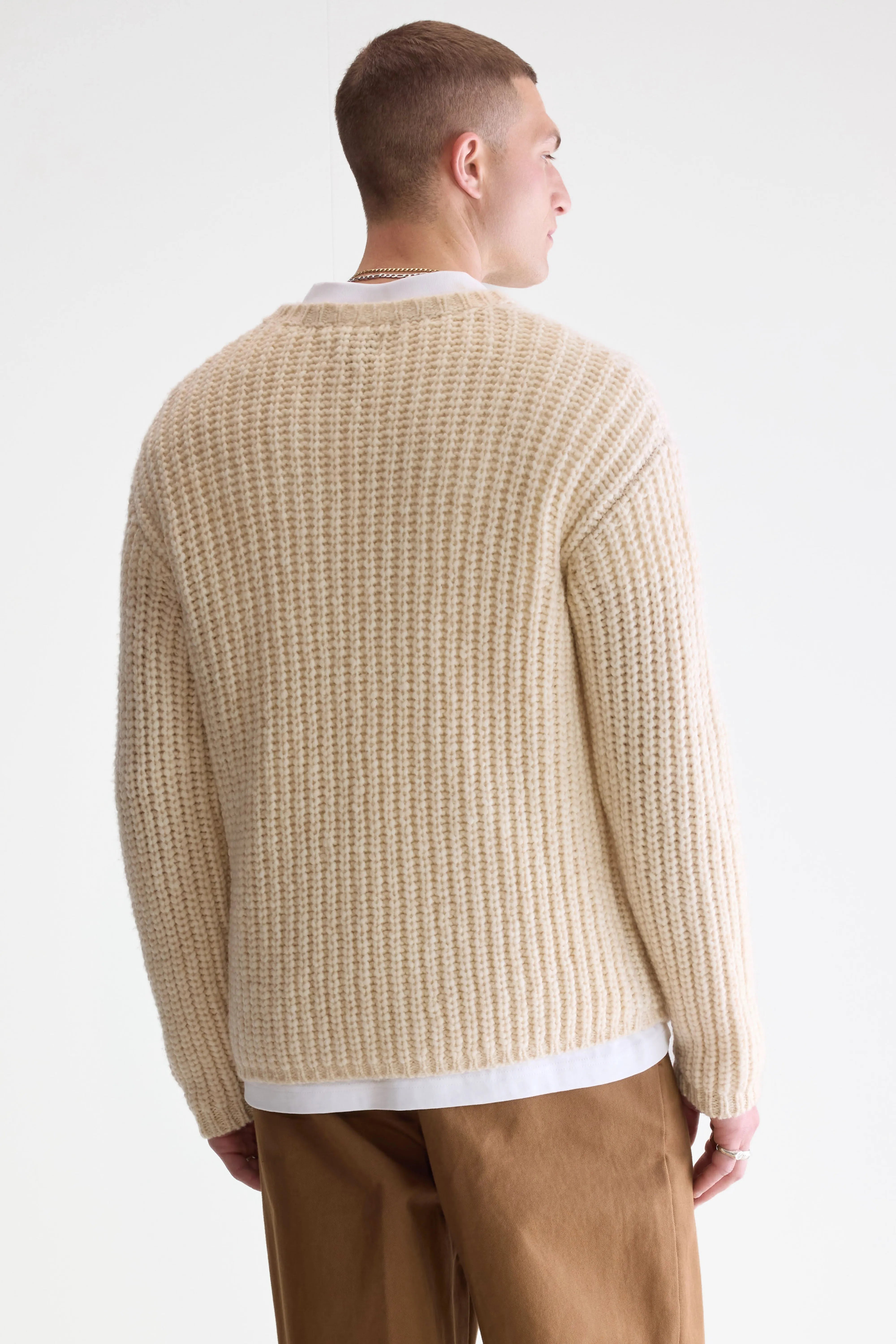 Pull Classique À Col Rond Nelio - Ecru Pour Homme | Bellerose