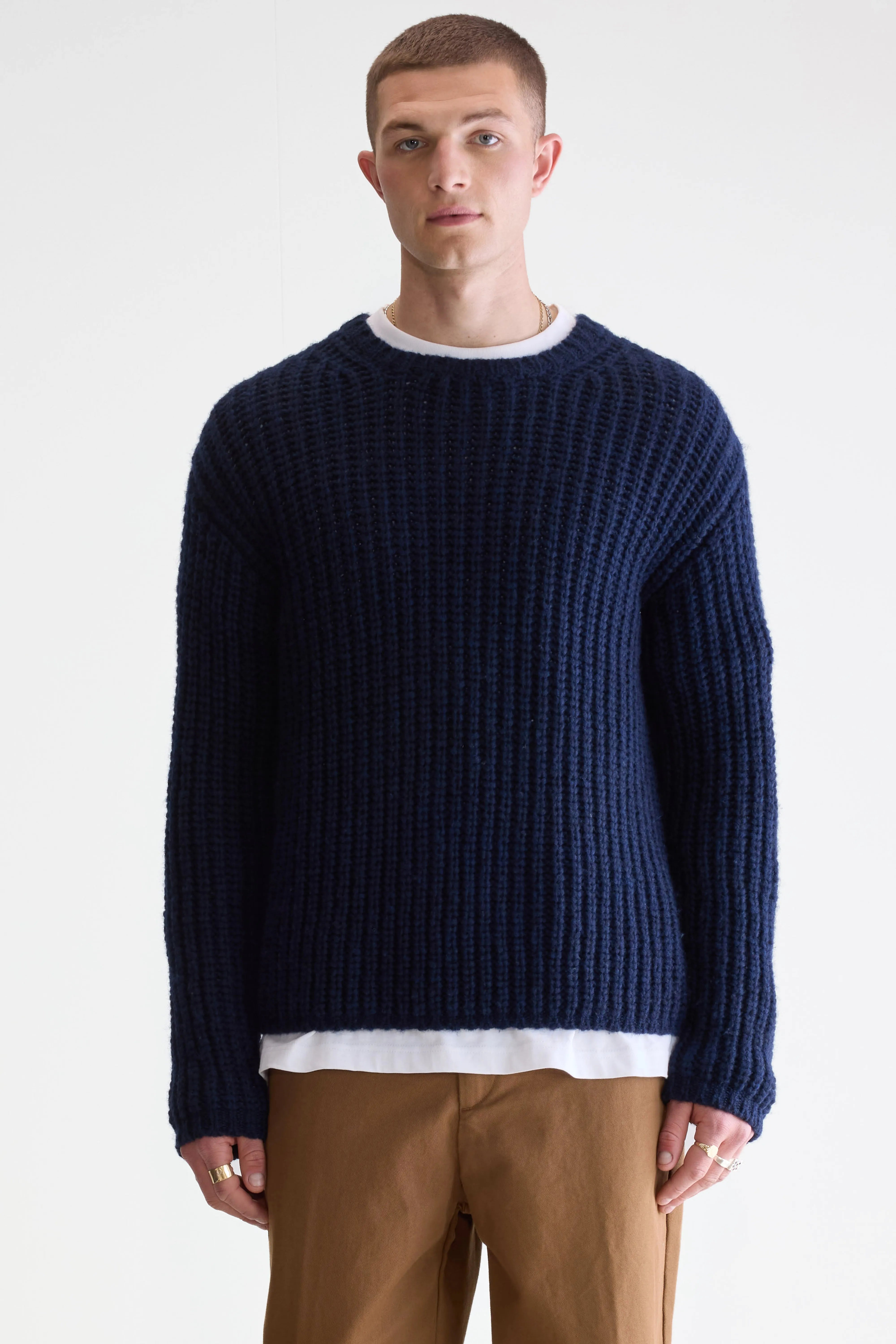Nelio Klassieke Trui Met Ronde Hals - Regal blue Voor Heren | Bellerose