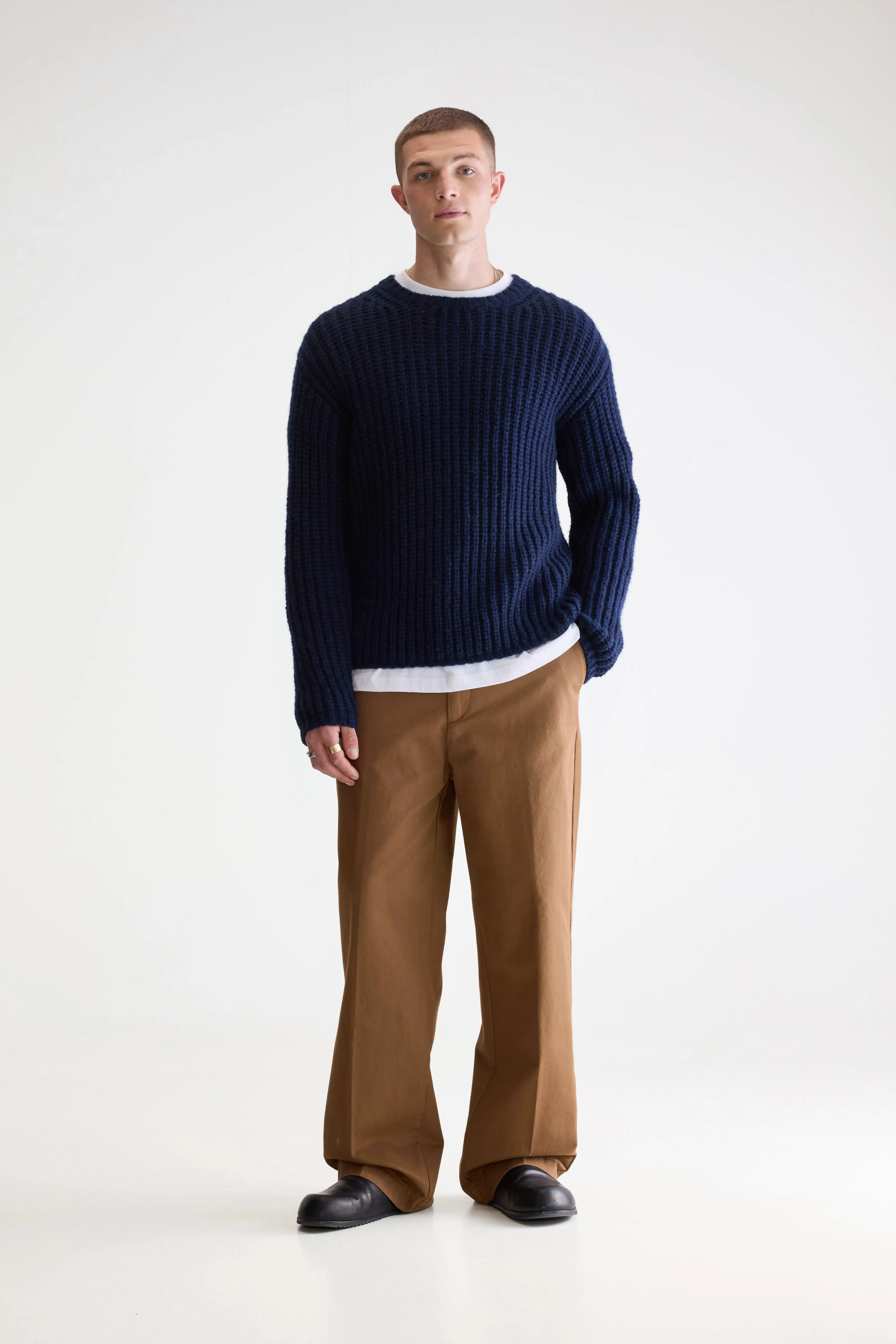 Nelio Klassieke Trui Met Ronde Hals - Regal blue Voor Heren | Bellerose