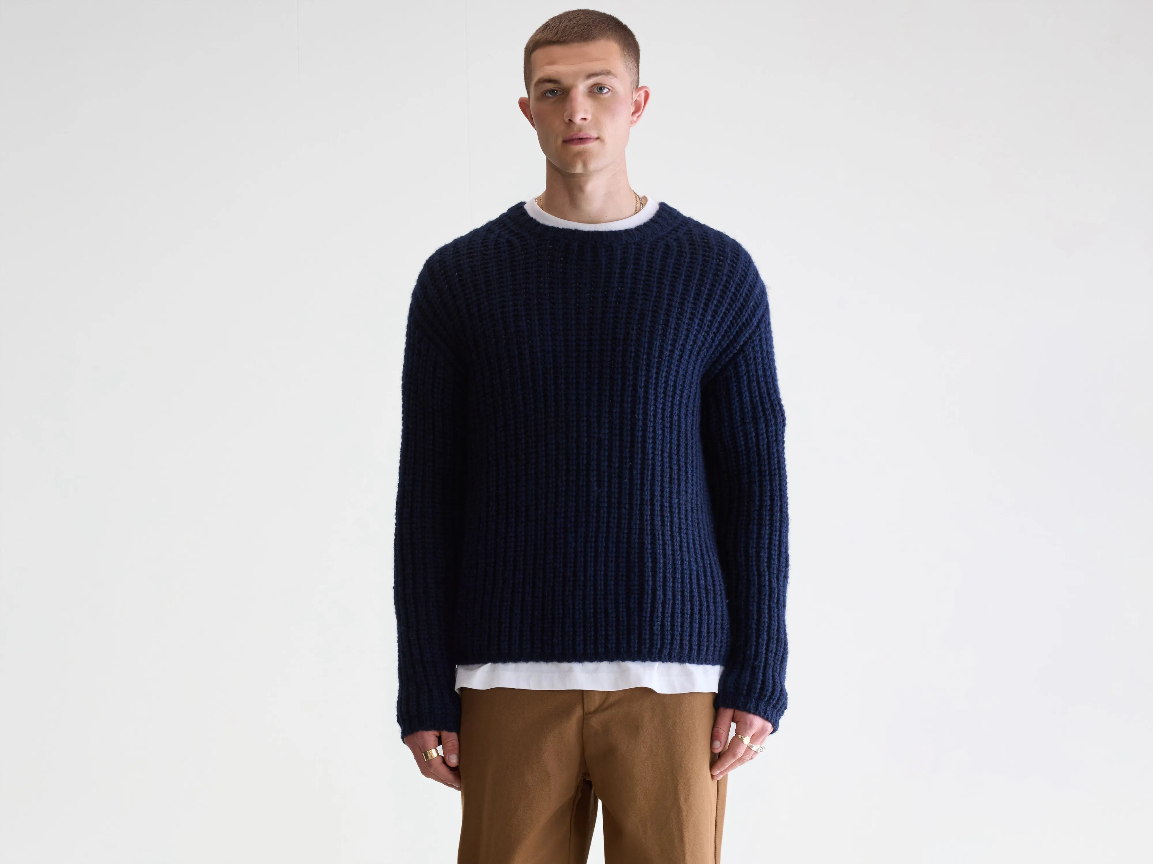 Nelio klassieke trui met ronde hals (252 / M / REGAL BLUE)