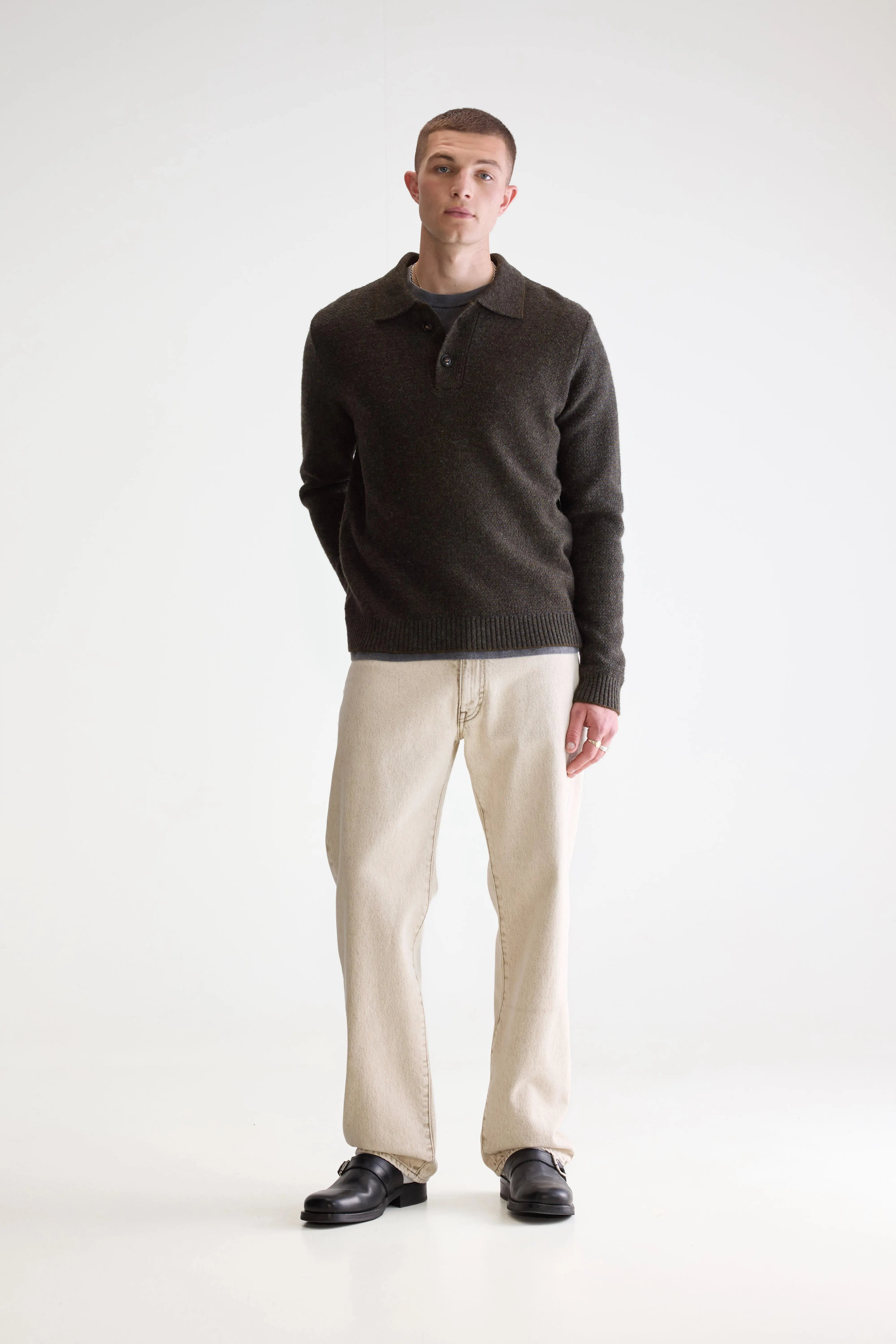 Trui Met Polo Hals - Charcoal / Olive Voor Heren | Bellerose