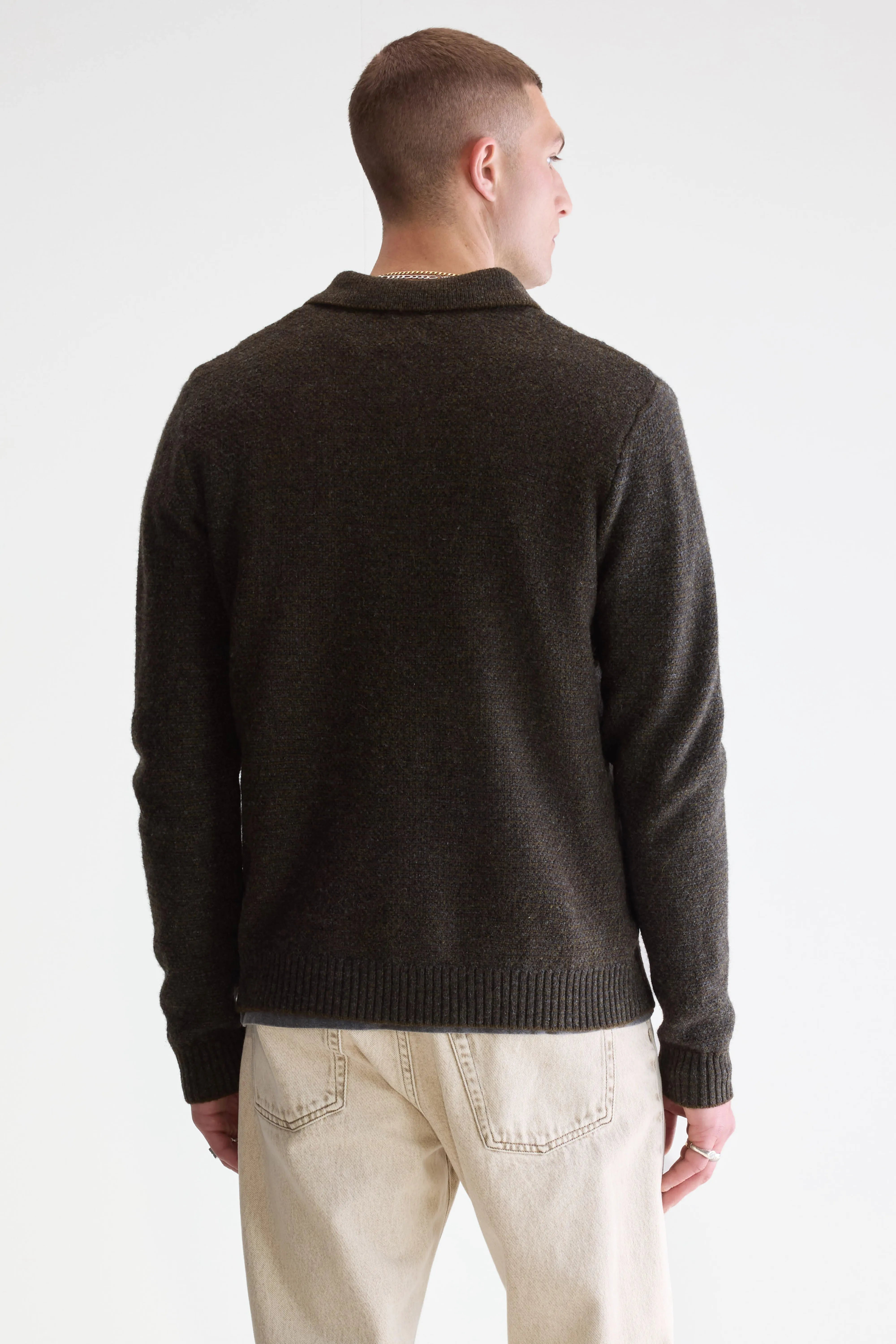 Trui Met Polo Hals - Charcoal / Olive Voor Heren | Bellerose