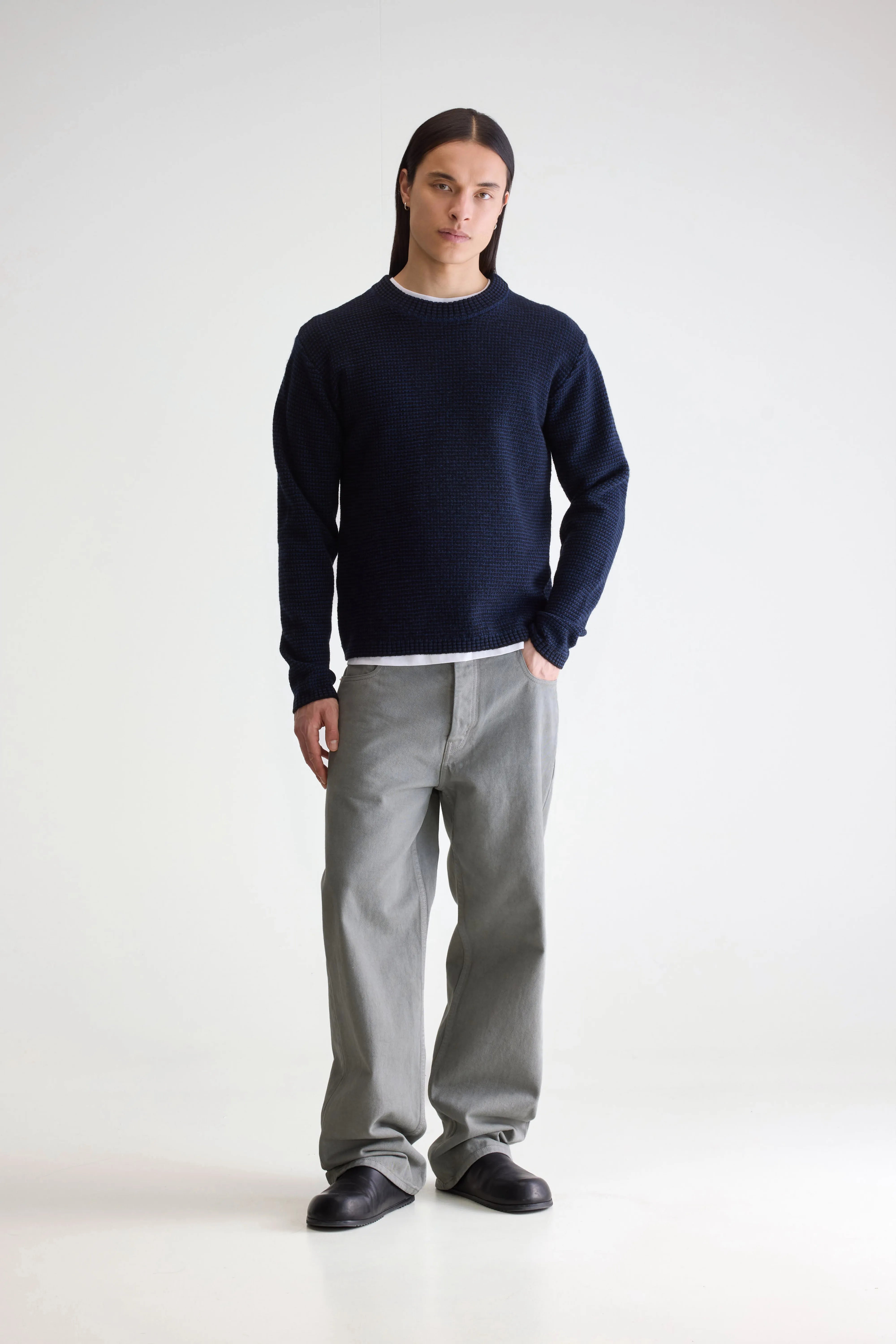Allor Crewneck Sweater - Black / Blues For Men | Bellerose