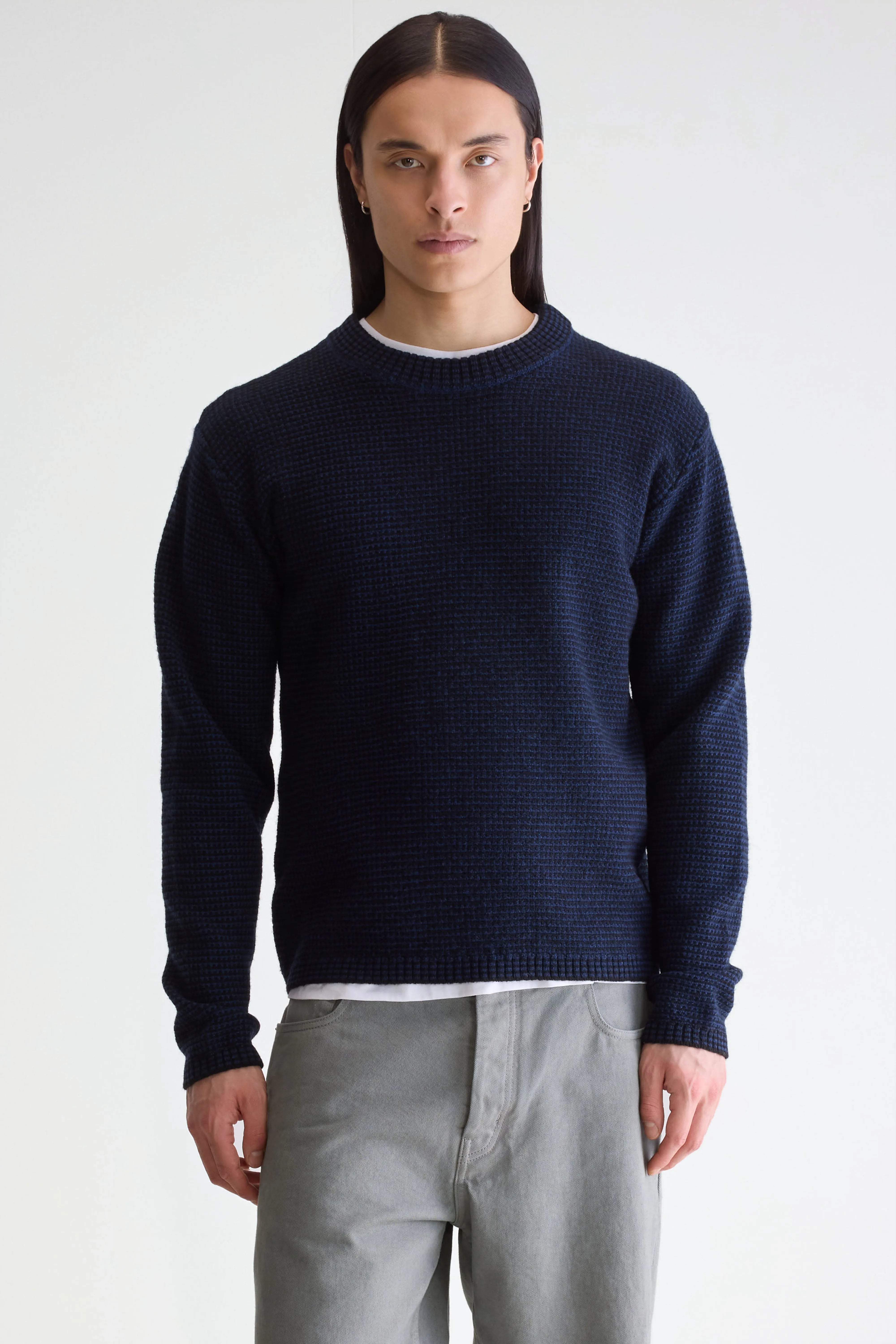 Allor Crewneck Sweater - Black / Blues For Men | Bellerose