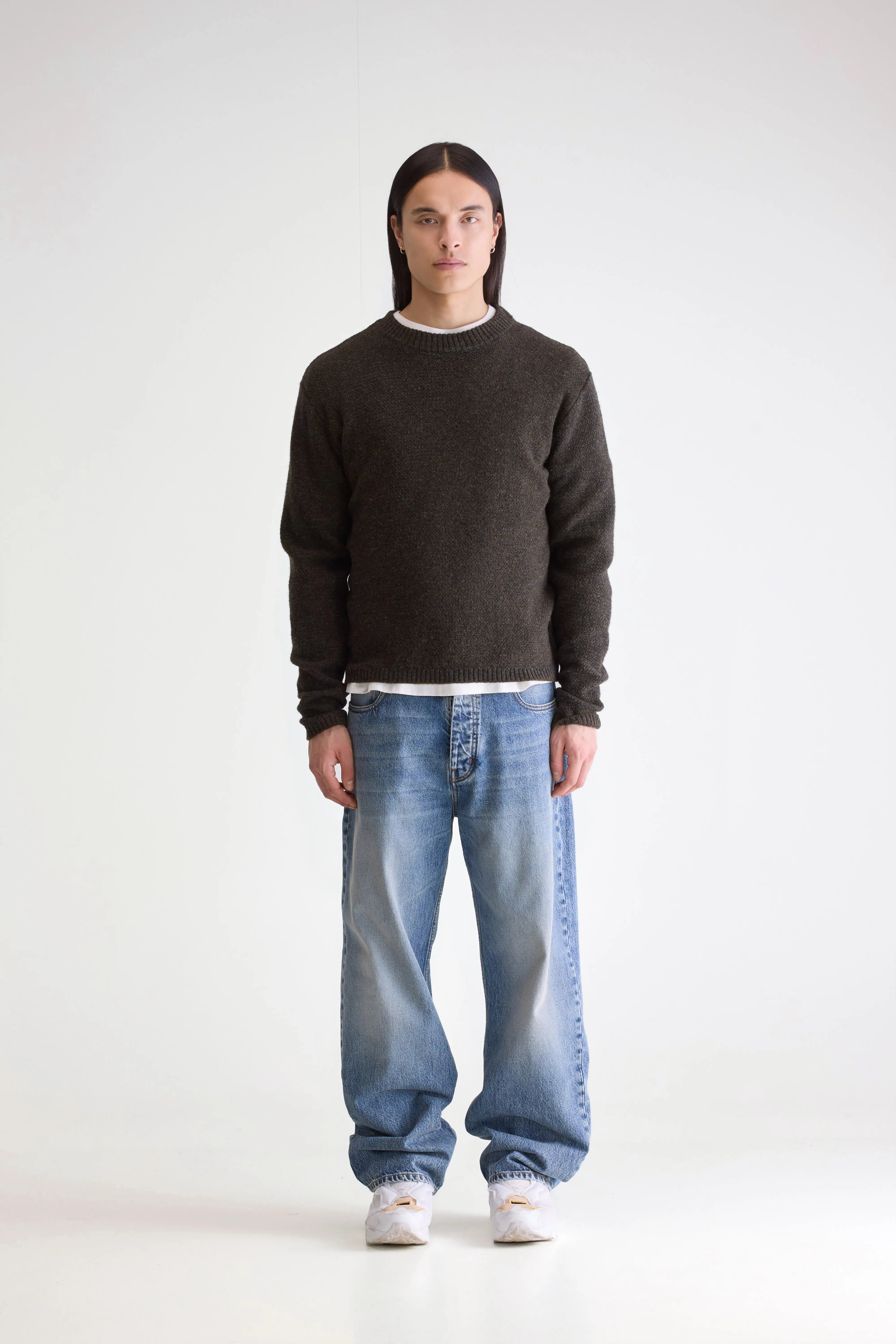 Allor Trui Met Ronde Hals - Charcoal / Olive Voor Heren | Bellerose