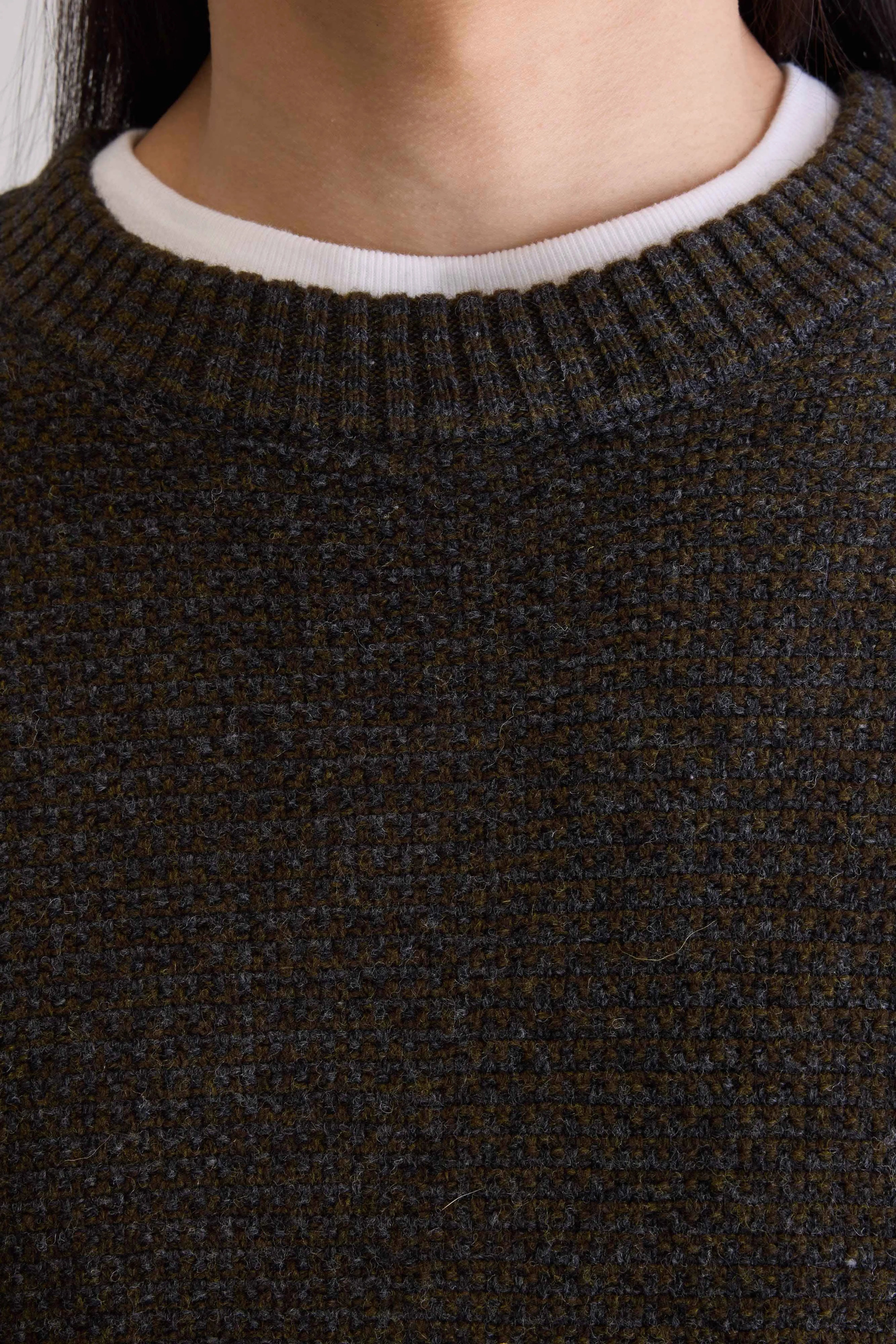 Allor Trui Met Ronde Hals - Charcoal / Olive Voor Heren | Bellerose