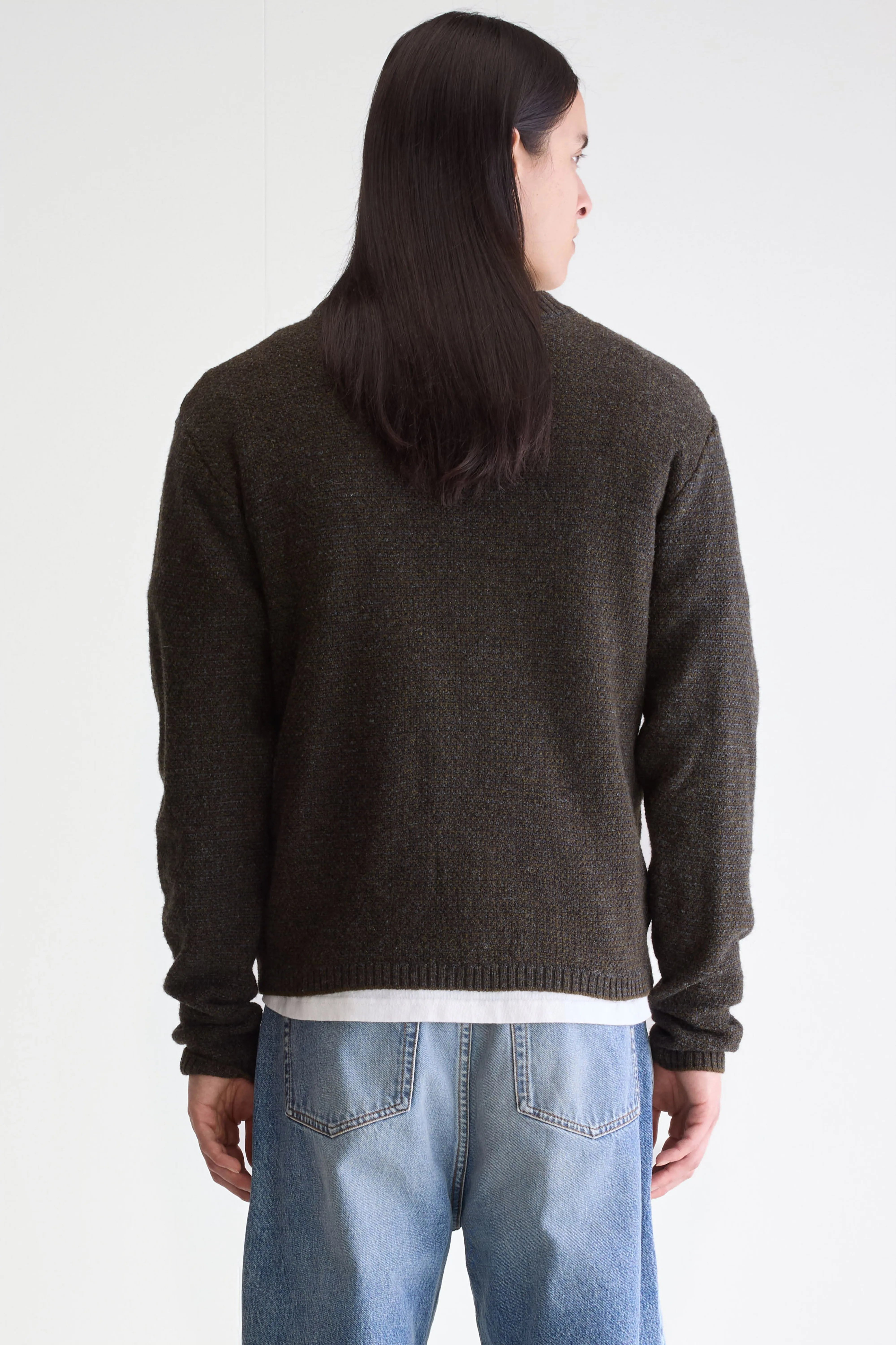 Allor Trui Met Ronde Hals - Charcoal / Olive Voor Heren | Bellerose