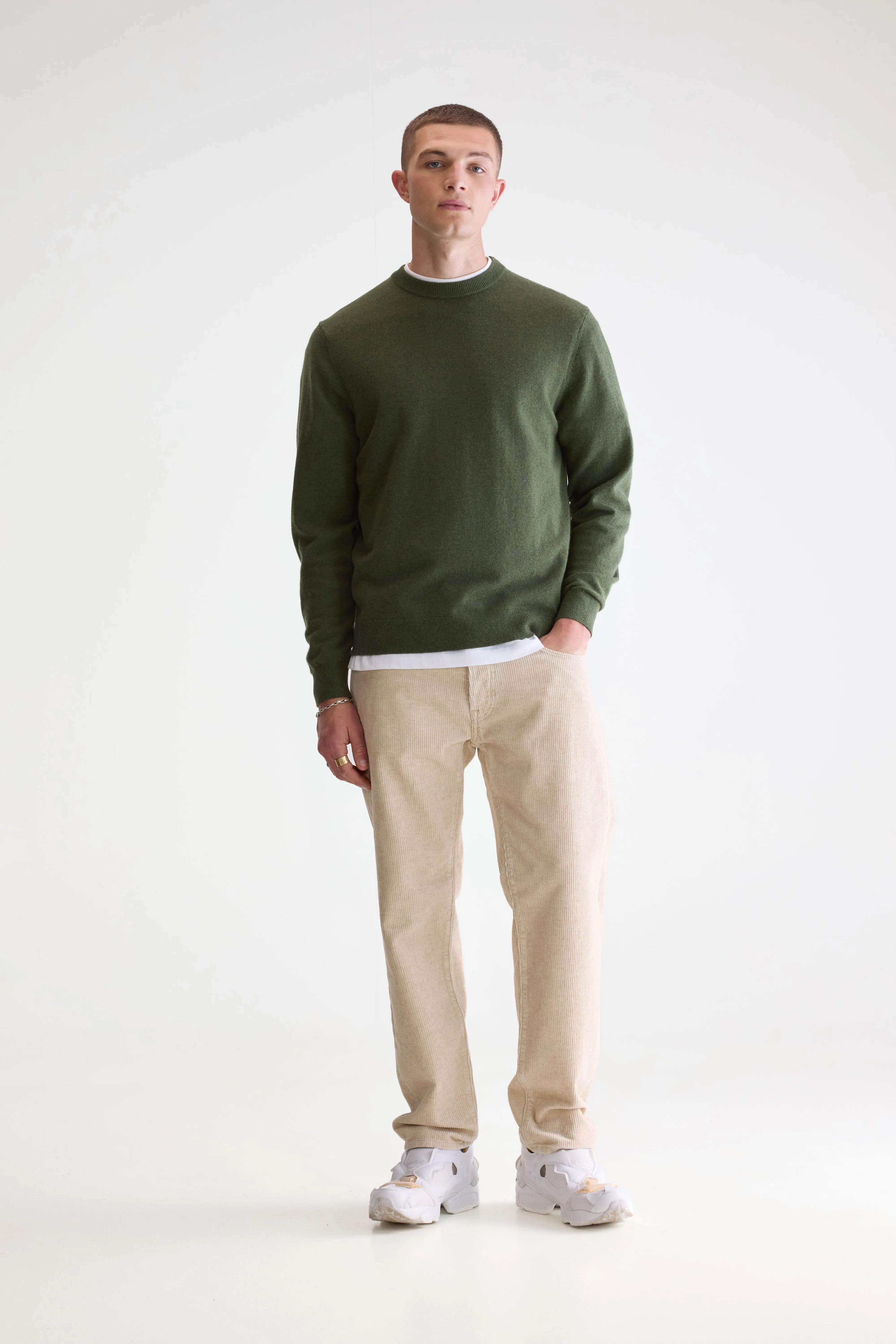 Sonoo Klassieke Trui Met Ronde Hals - Olive Voor Heren | Bellerose