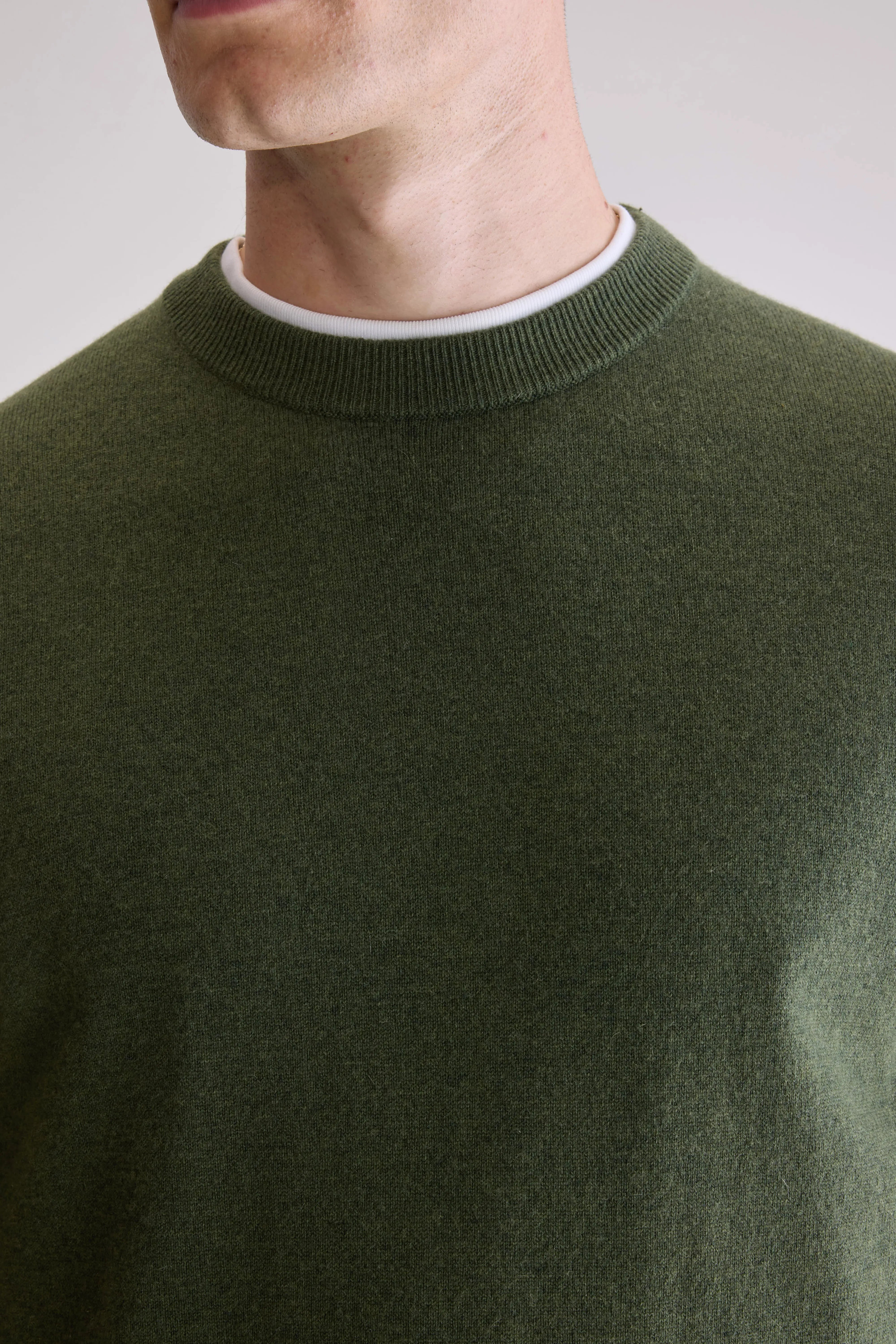 Sonoo Klassieke Trui Met Ronde Hals - Olive Voor Heren | Bellerose