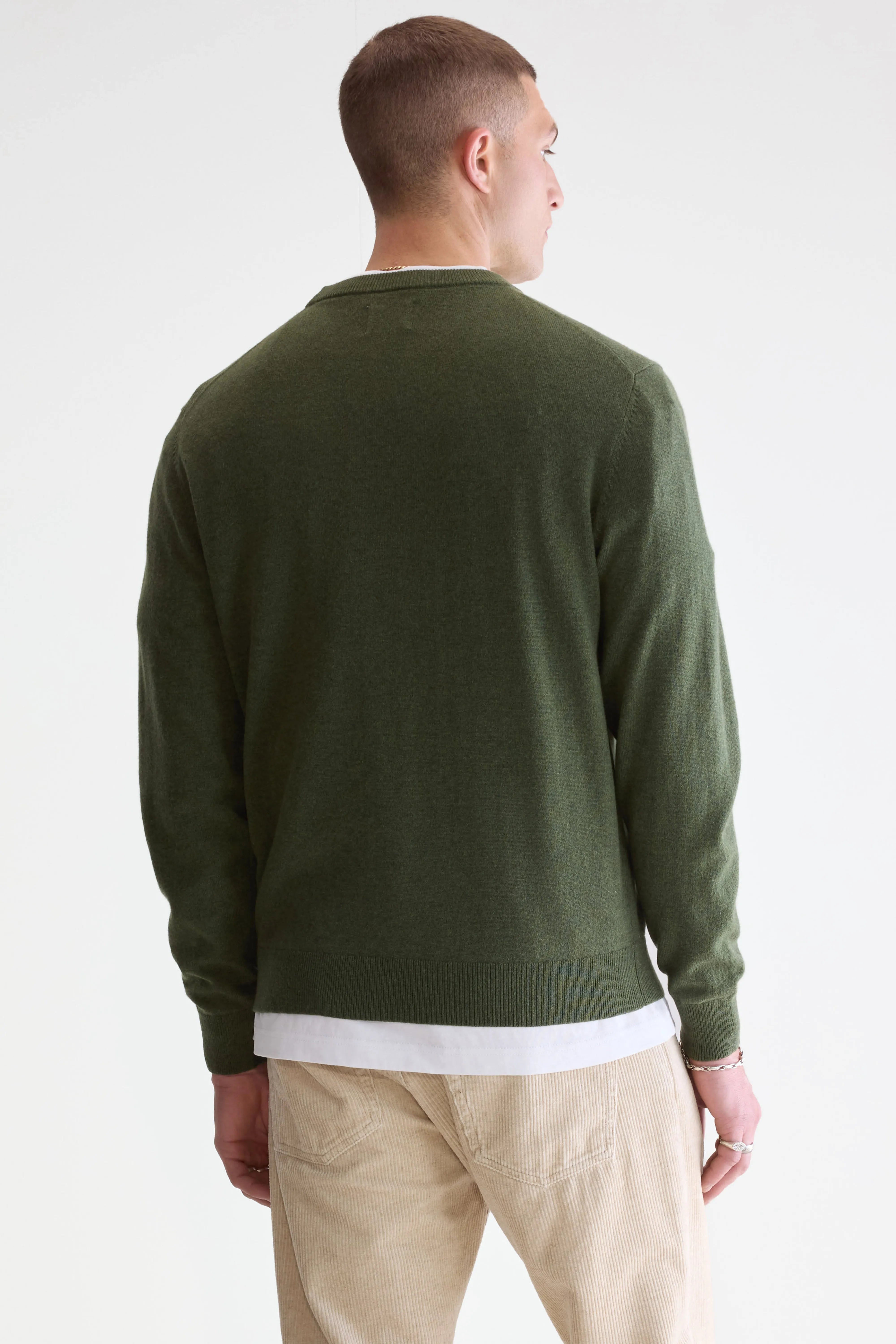 Sonoo Klassieke Trui Met Ronde Hals - Olive Voor Heren | Bellerose
