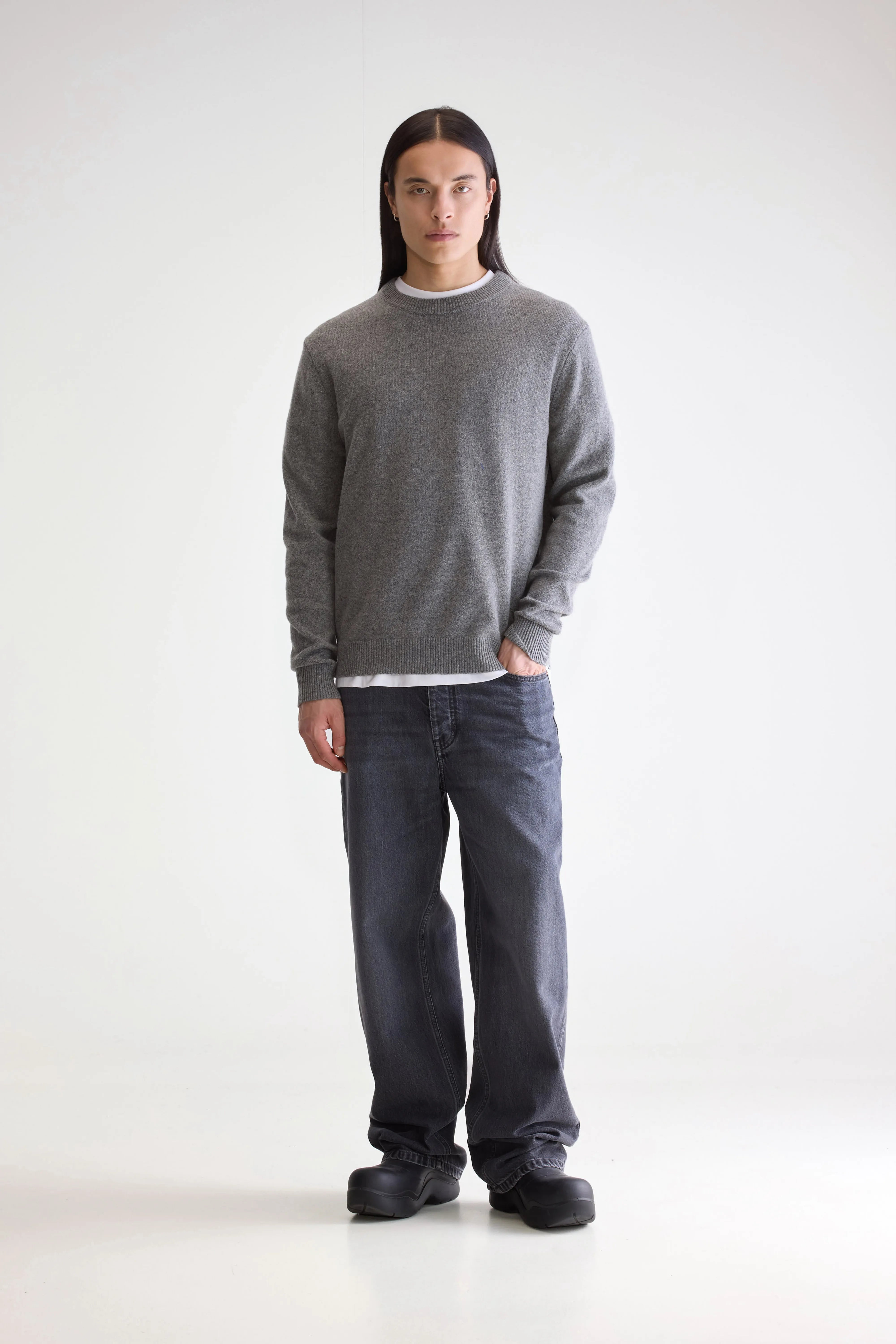 Pull Col Rond Donoon - Mid grey Pour Homme | Bellerose