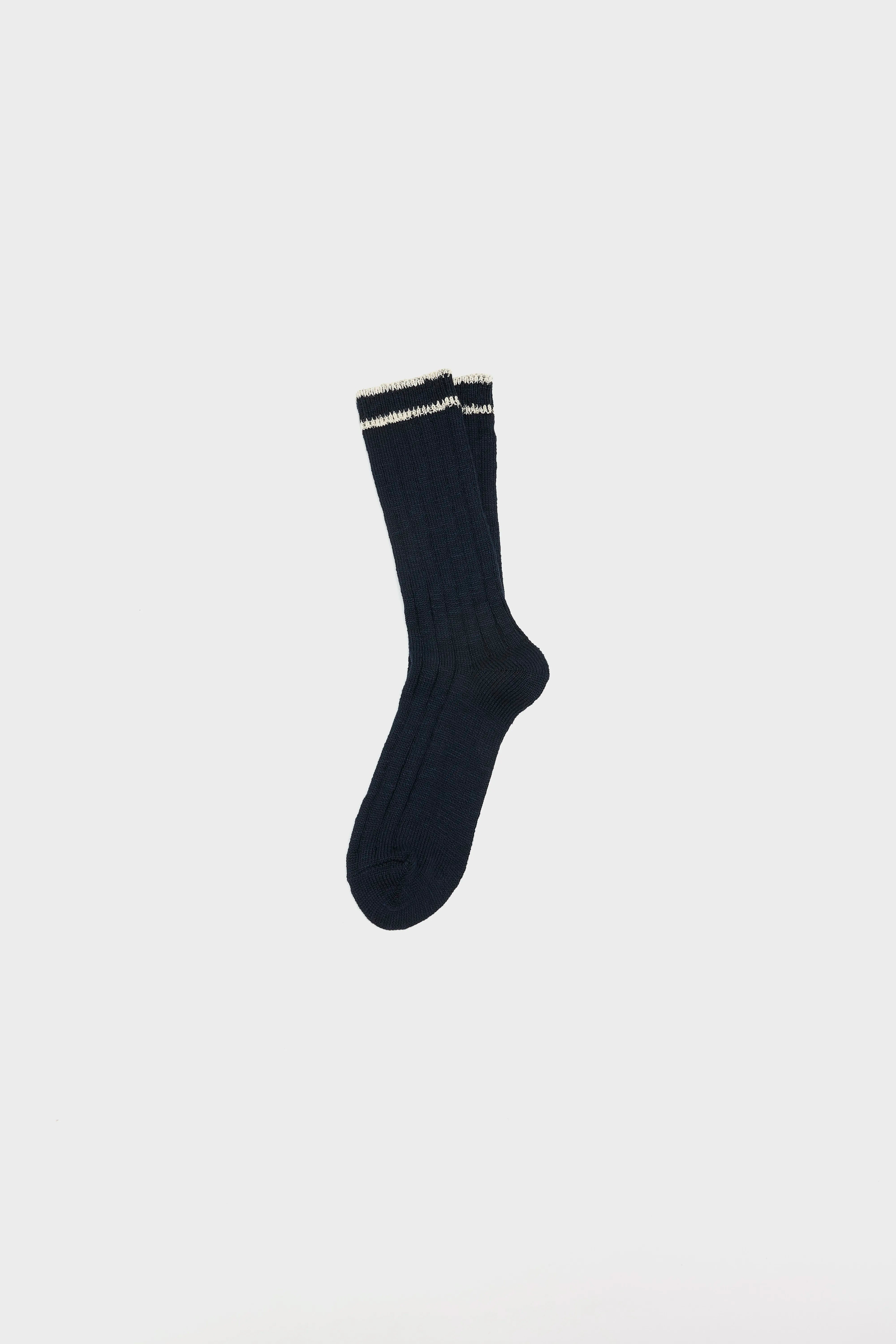Chaussettes Côtelées Bino - Natural / Navy Pour Homme | Bellerose